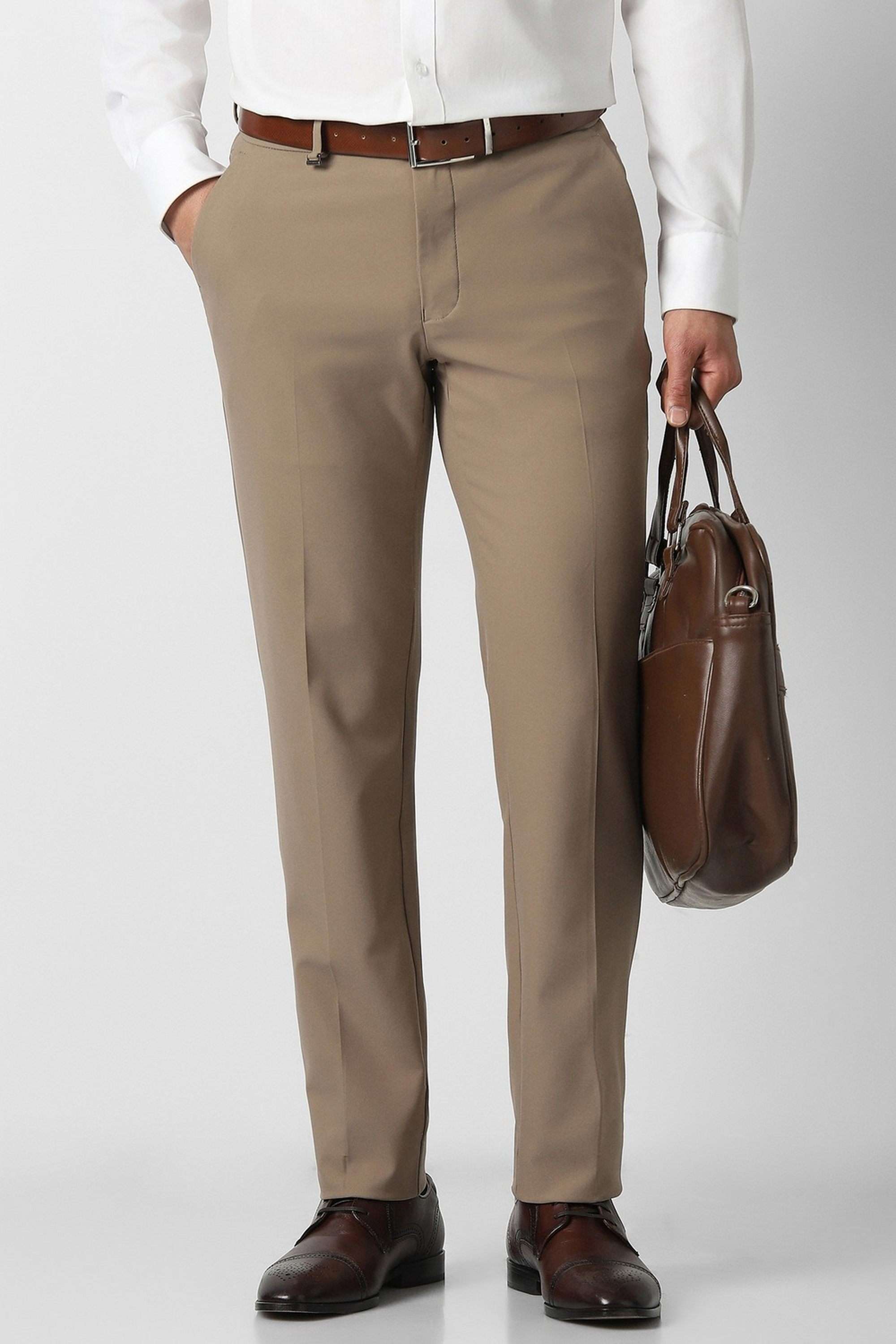 Solid-Polyester-Super-Slim-Fit-Men-s-Trousers