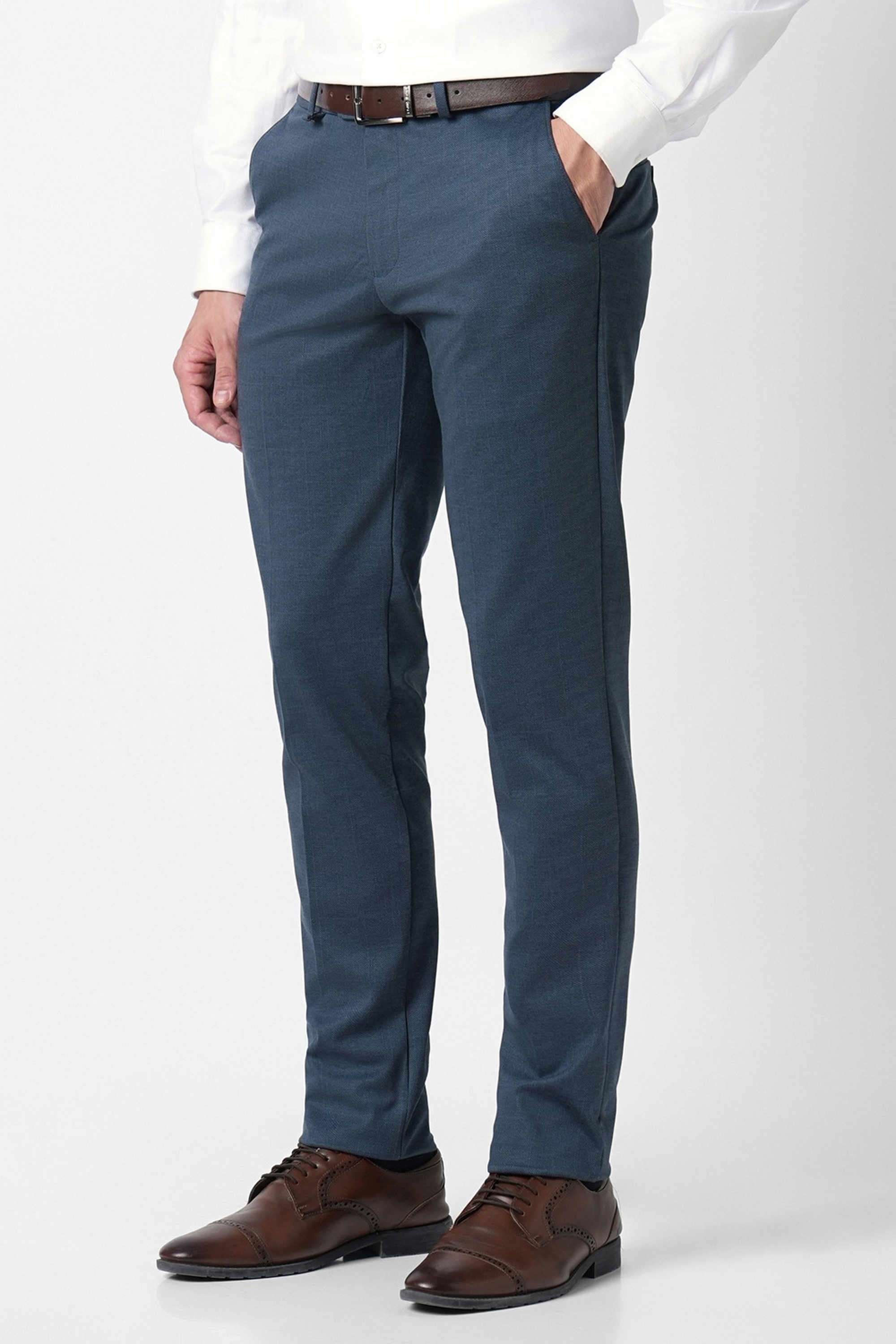 Solid-Polyester-Super-Slim-Fit-Men-s-Formal-Wear-Trousers