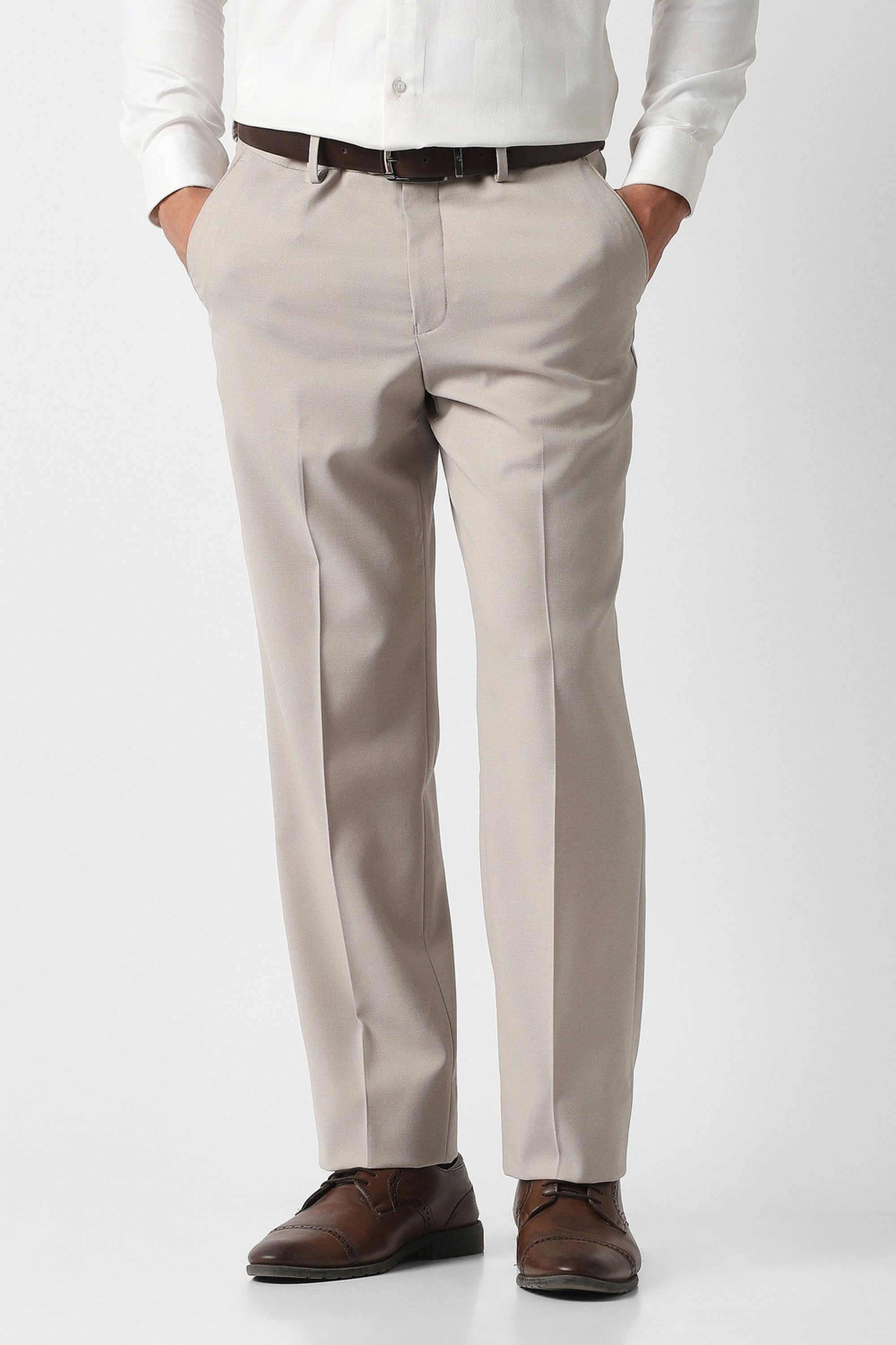 Solid-Polyester-Blend-Regular-Fit-Men-s-Trousers