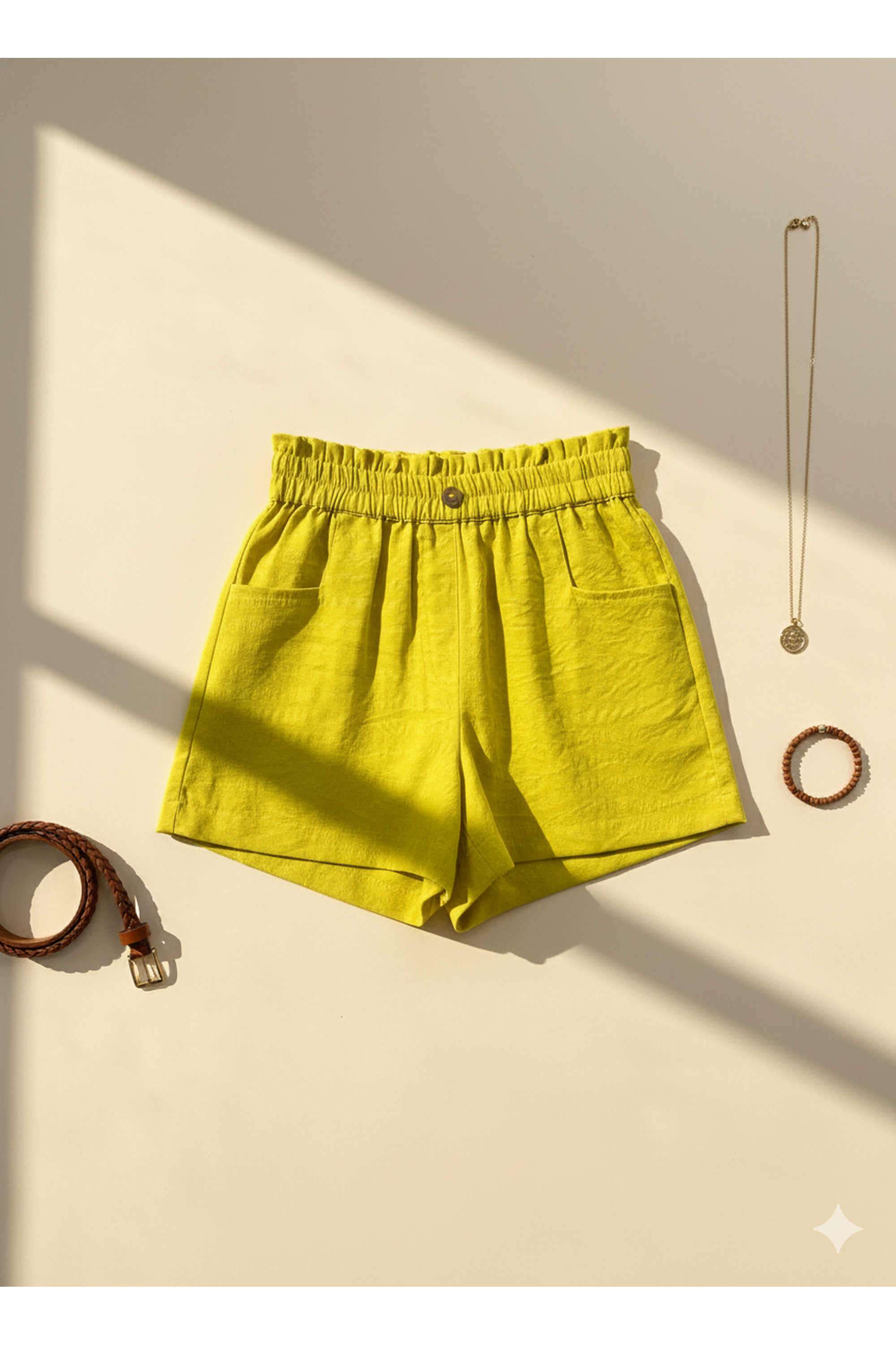 Solid-Nylon-Viscose-Regular-Fit-Girls-Shorts