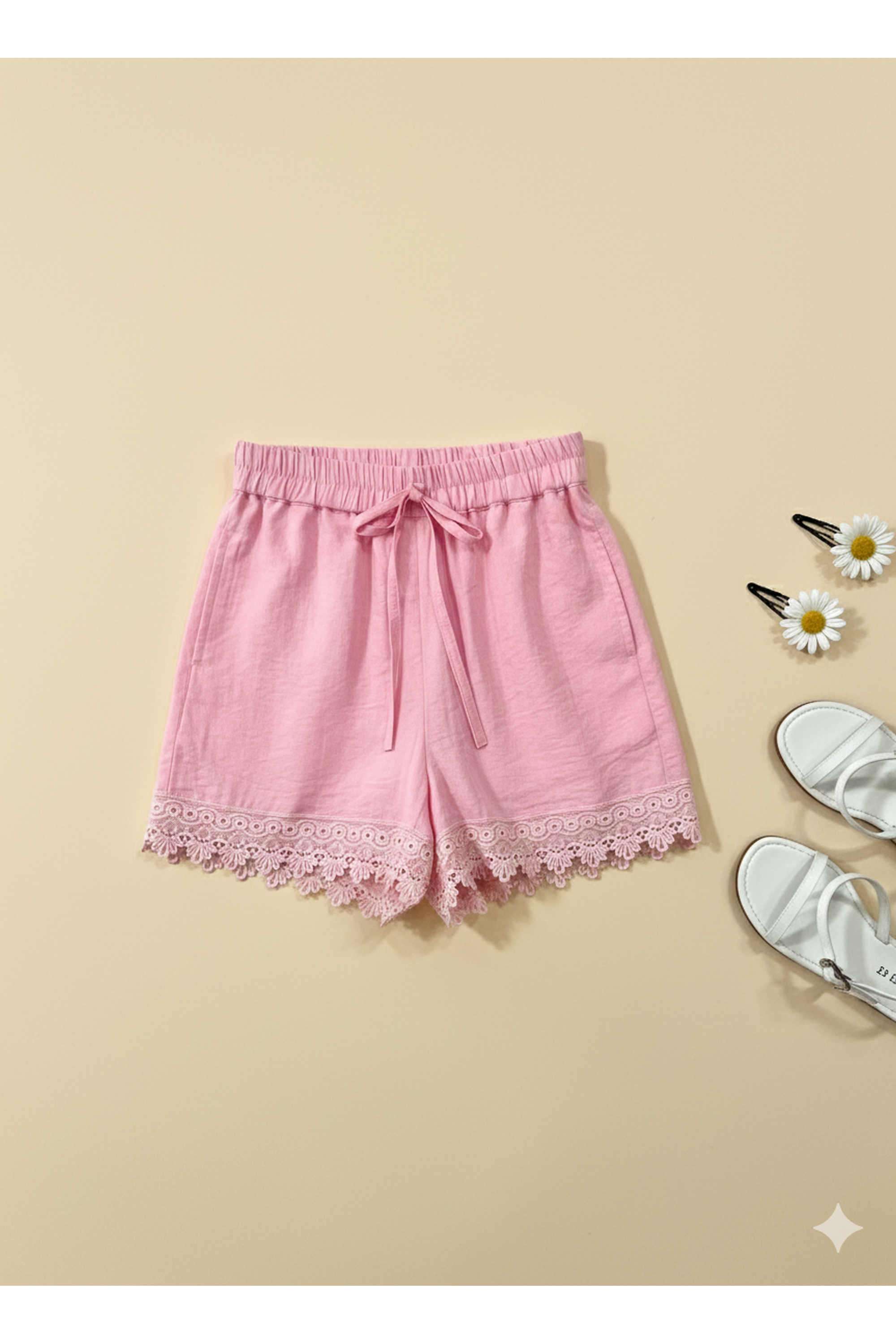 Solid-Nylon-Viscose-Regular-Fit-Girls-Shorts