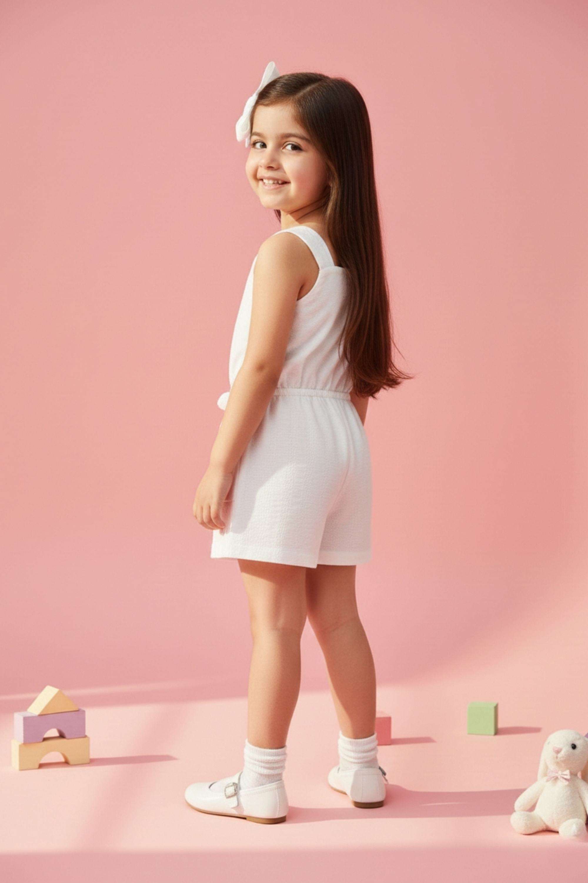 Textured-Blended-Fabric-Square-Neck-Infant-Girls-Casual-Wear-Jumpsuit