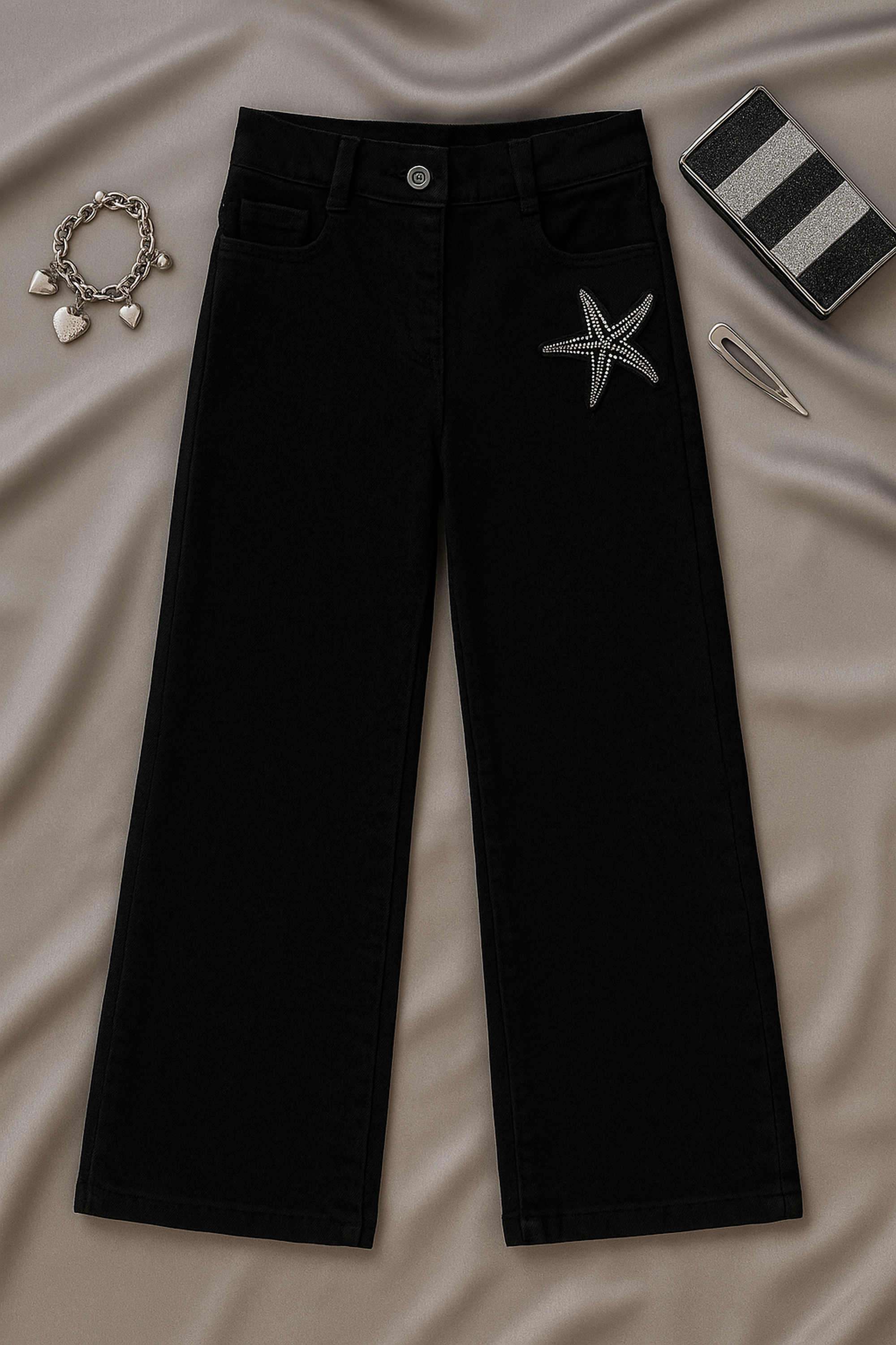 Solid-Cotton-Straight-Fit-Girls-Pants