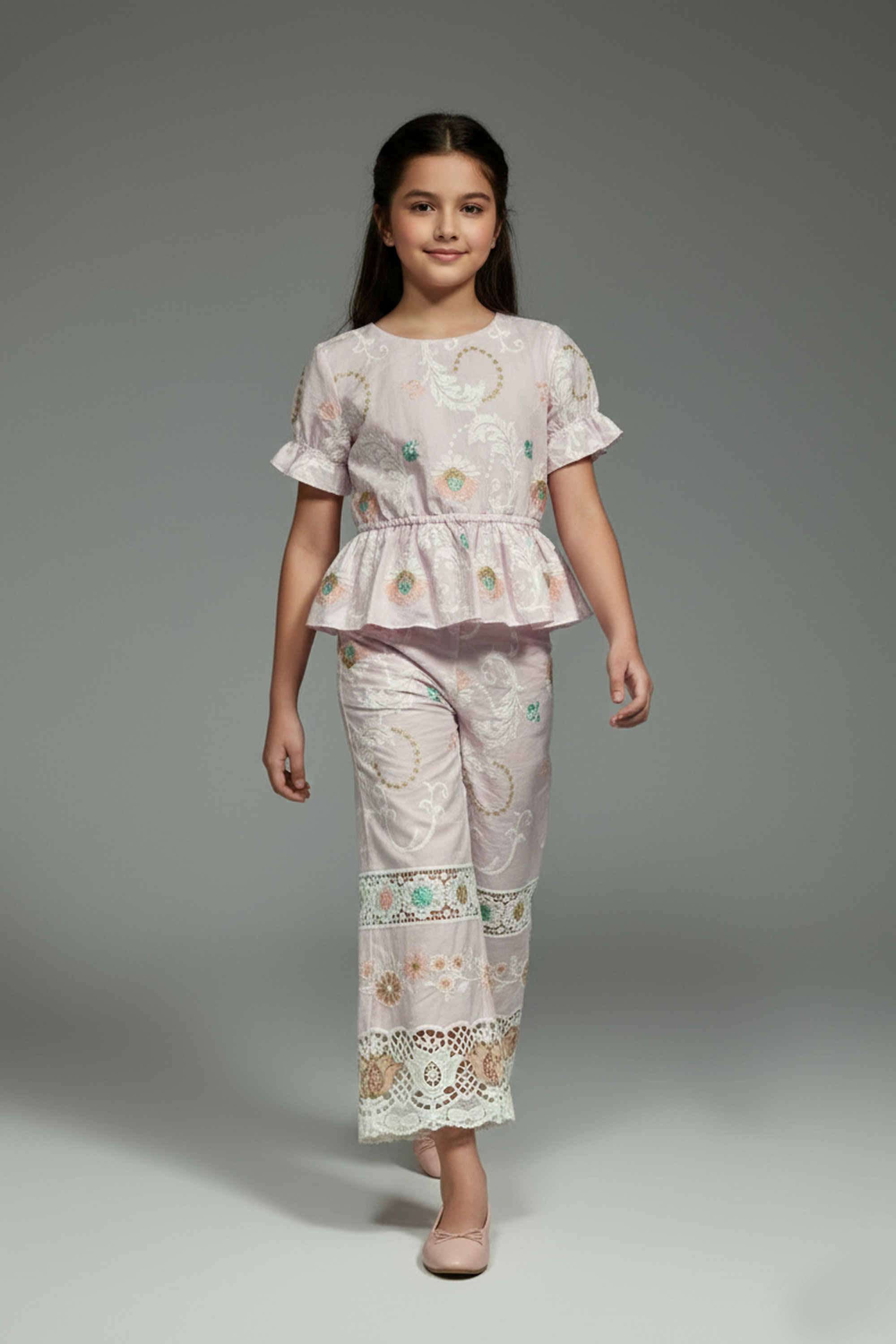 Embroidered-Cotton-Round-Neck-Girls-Casual-Wear-Clothing-Set