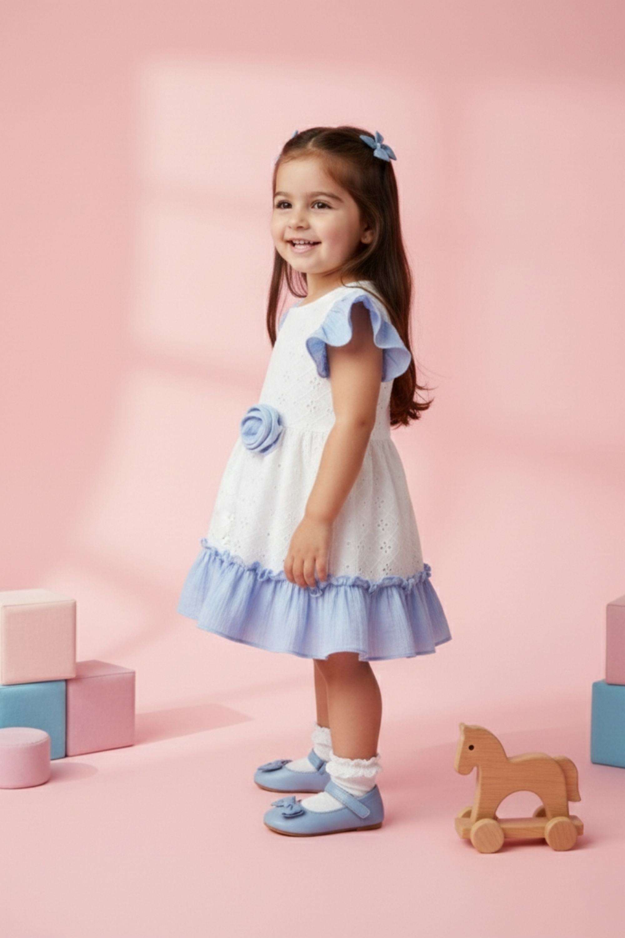 Embroidered-Cotton-Round-Neck-Infant-Girls-Casual-Wear-Dress