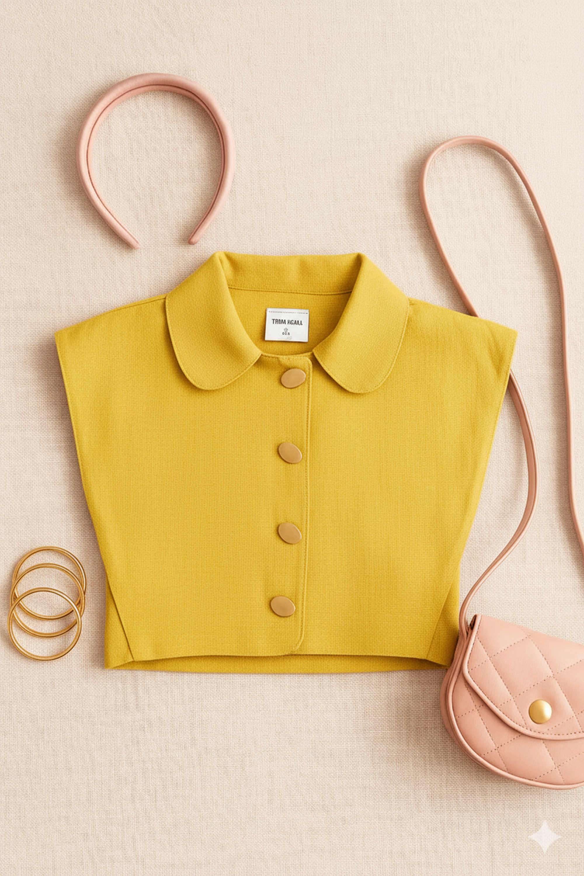 Textured-Polyester-Collared-Girls-Top