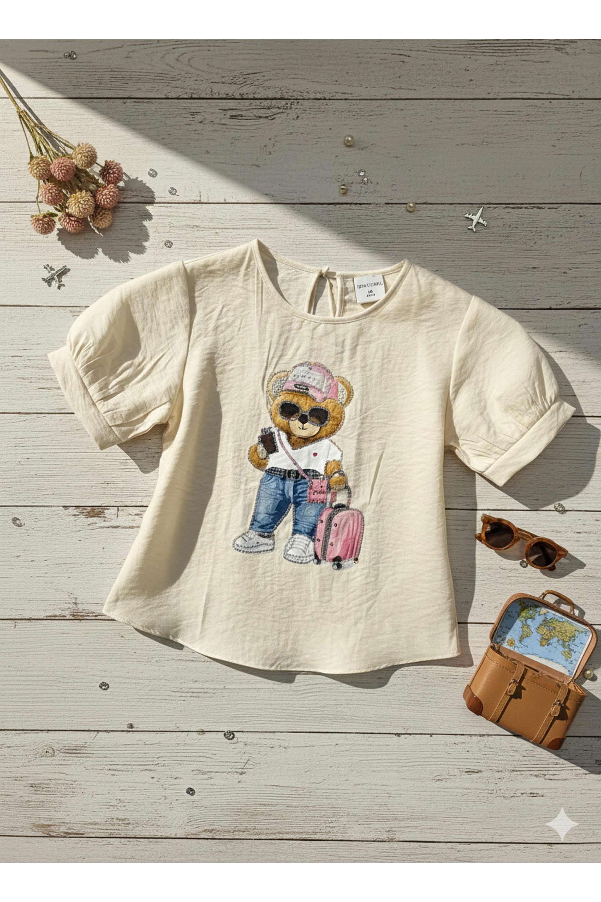 Solid-Polyester-Round-Neck-Girls-Top