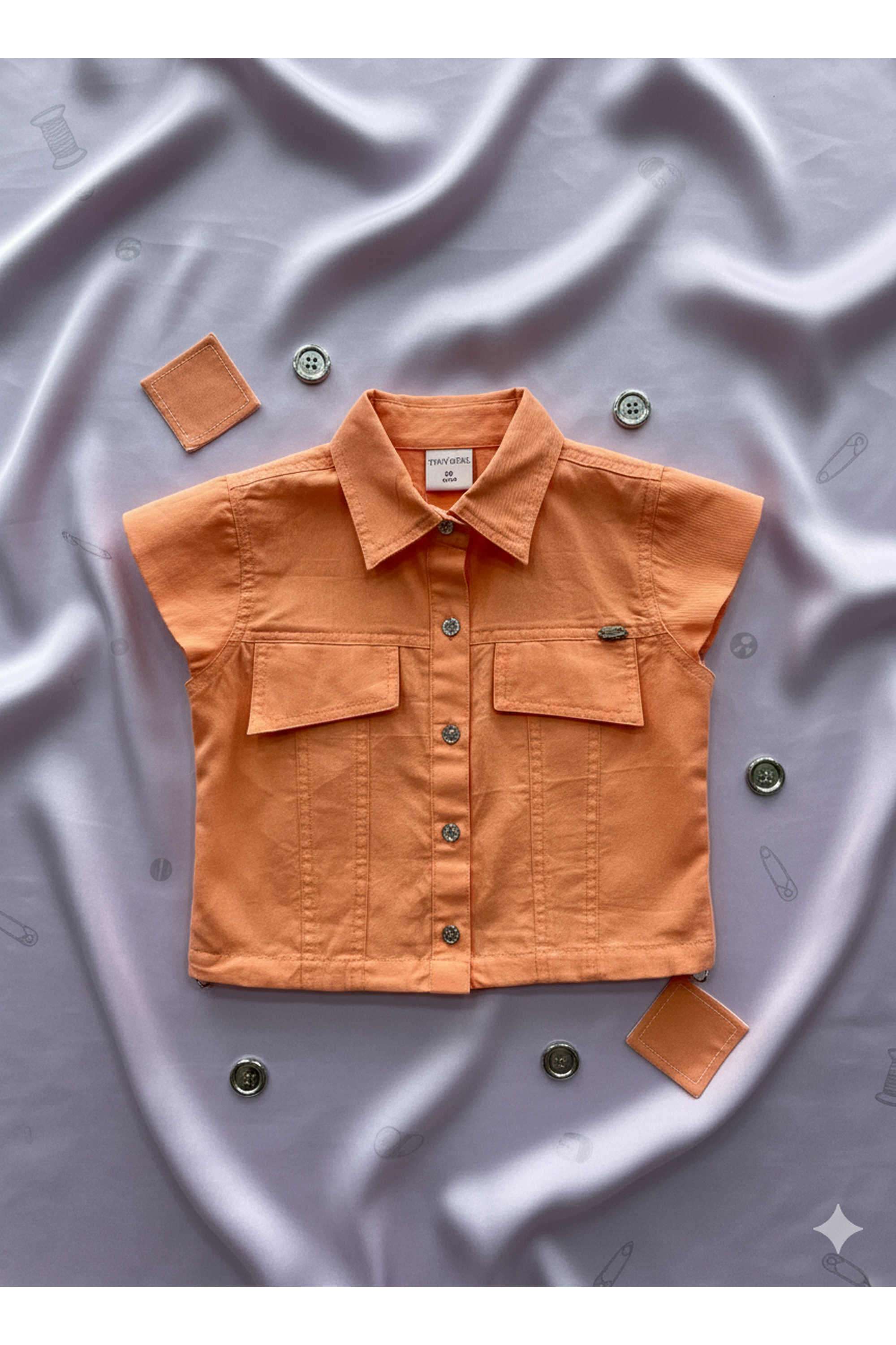 Solid-Nylon-Viscose-Girls-Shirt