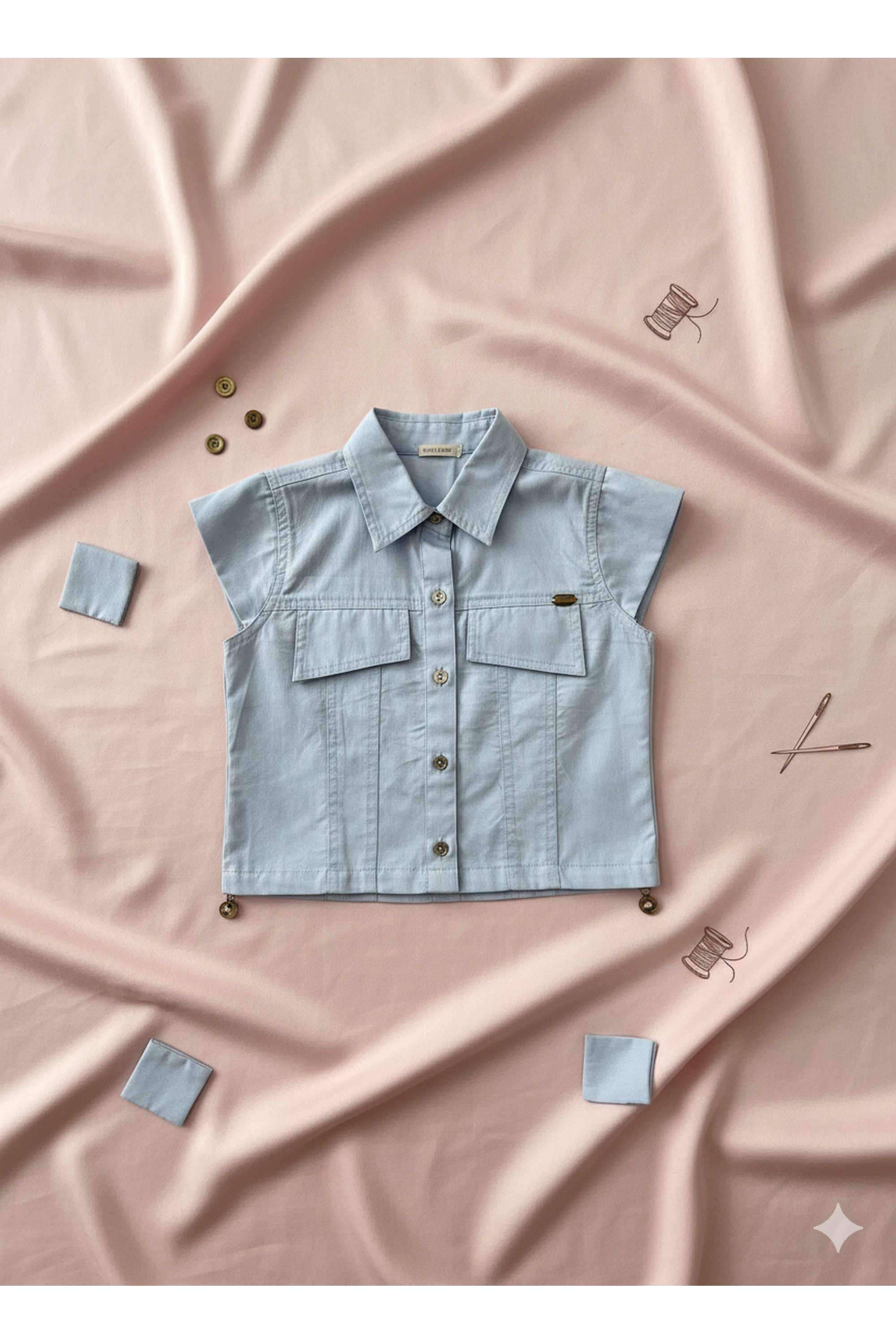 Solid-Nylon-Viscose-Girls-Shirt