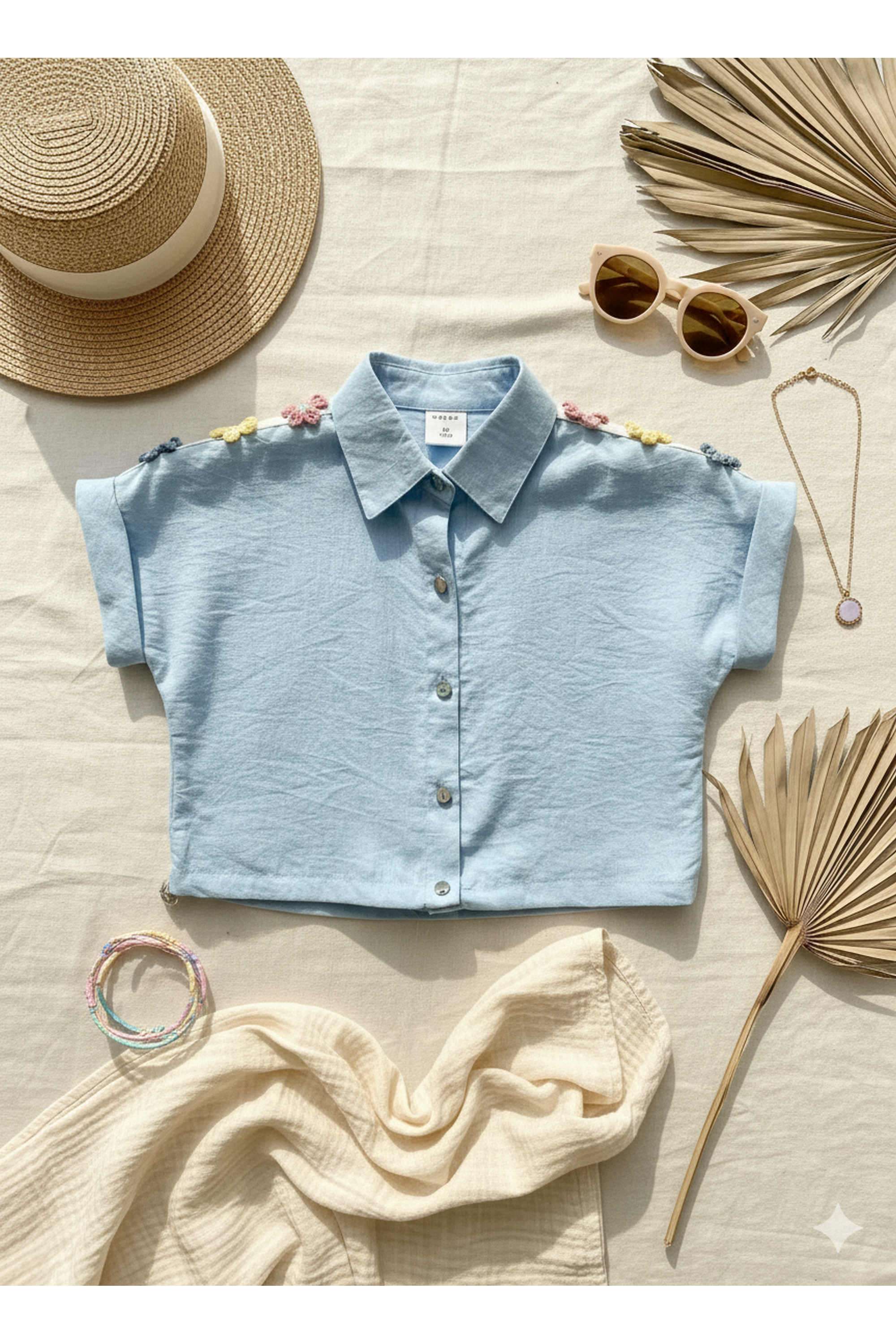 Solid-Nylon-Viscose-Girls-Shirt
