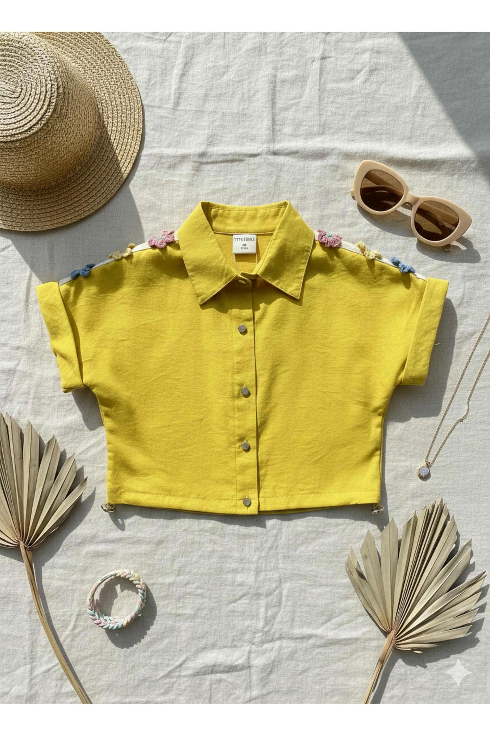 Solid-Nylon-Viscose-Girls-Shirt