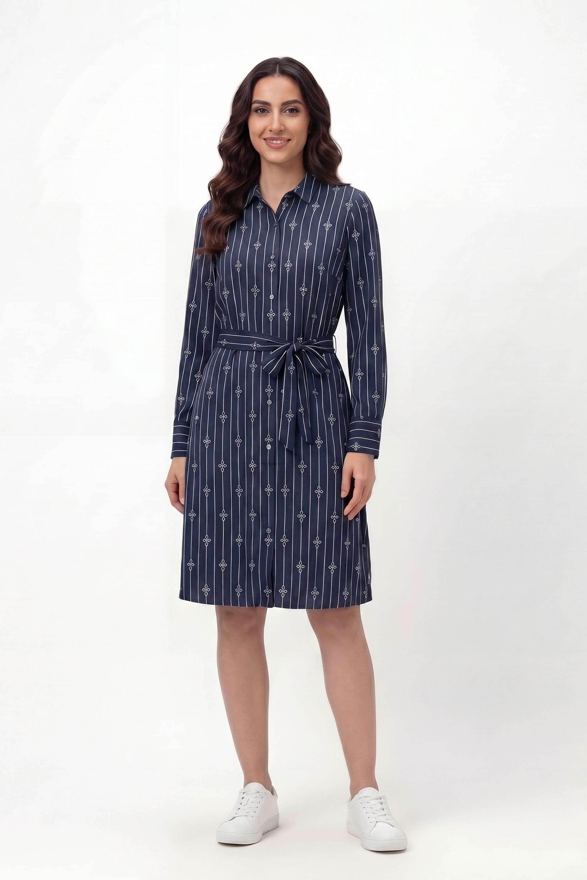 tommy hilfiger Solid Collared Blended Fabric Women's Dress-picture-16