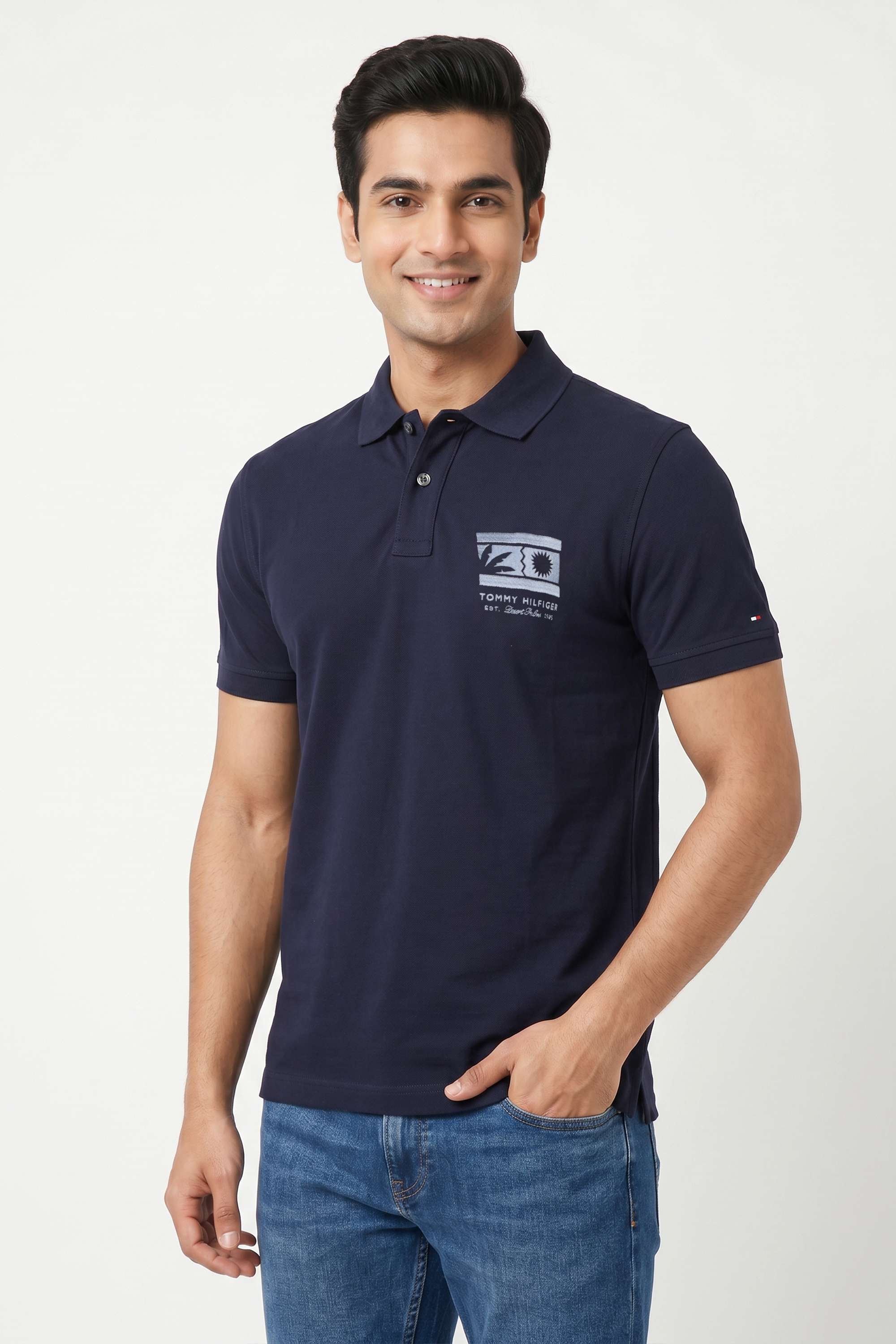 Solid-Cotton-Blend-Regular-Fit-Men-s-T-Shirt