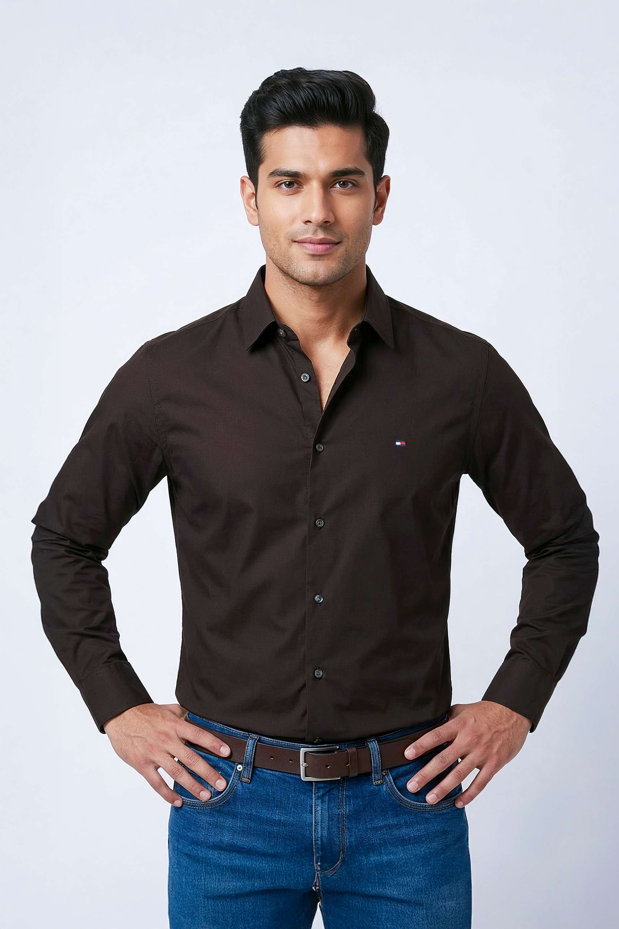Solid-Cotton-Slim-Fit-Men-s-Casual-Wear-Shirt