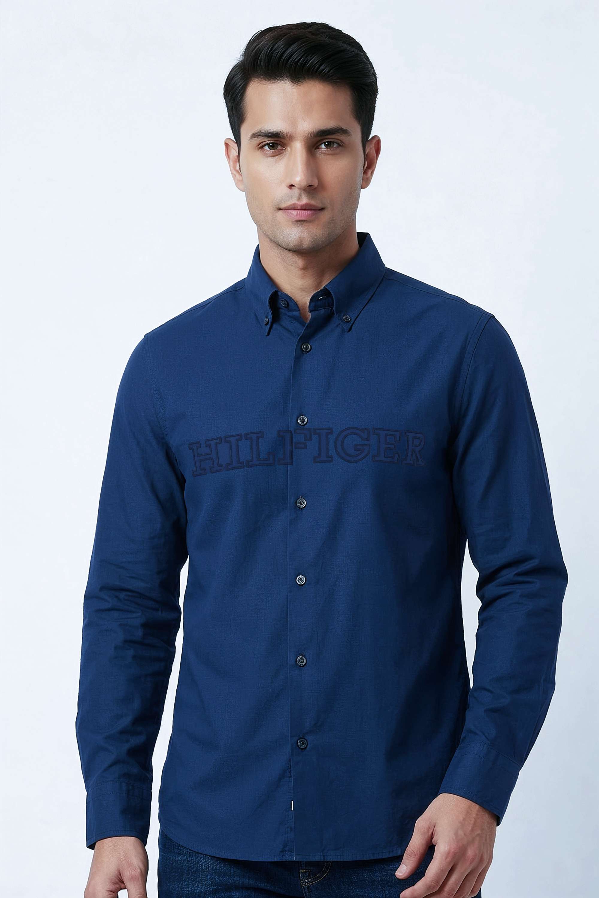 Solid-Cotton-Regular-Fit-Men-s-Casual-Wear-Shirt
