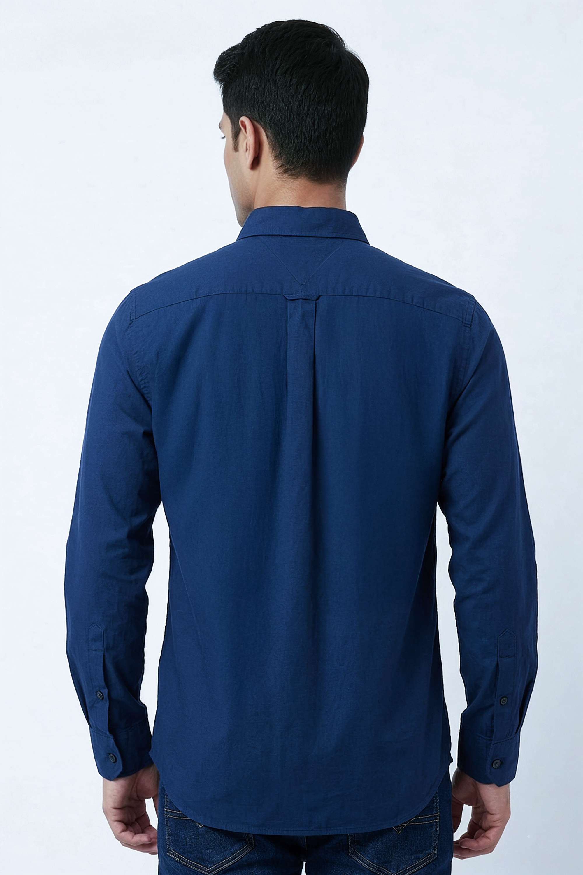 Solid-Cotton-Regular-Fit-Men-s-Casual-Wear-Shirt
