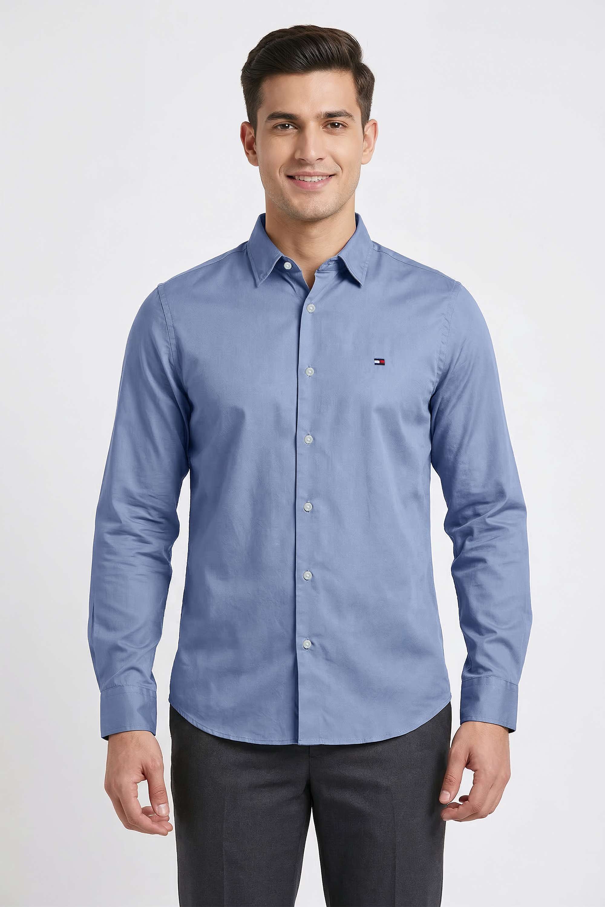 Solid-Cotton-Slim-Fit-Men-s-Casual-Wear-Shirt