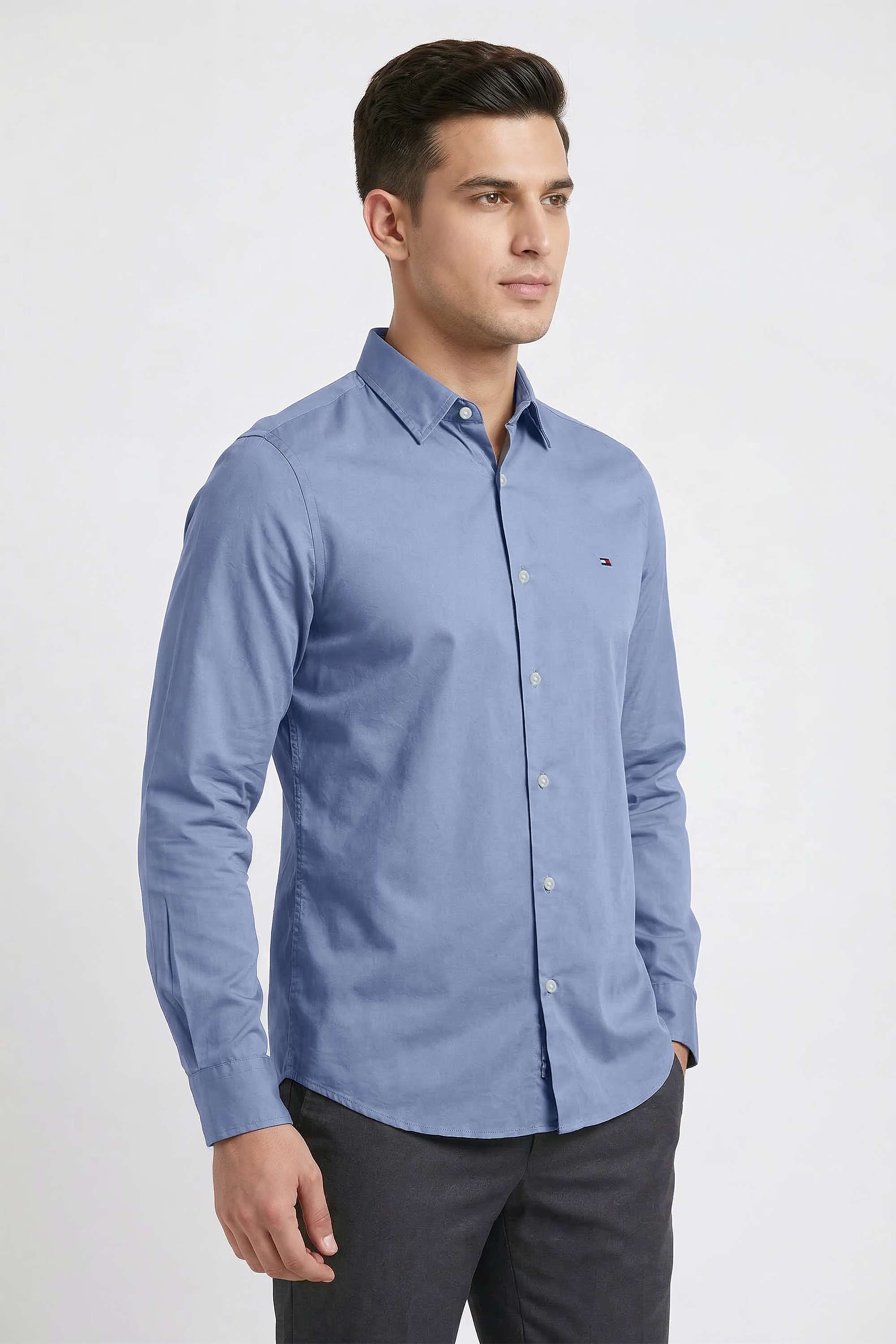 Solid-Cotton-Slim-Fit-Men-s-Casual-Wear-Shirt