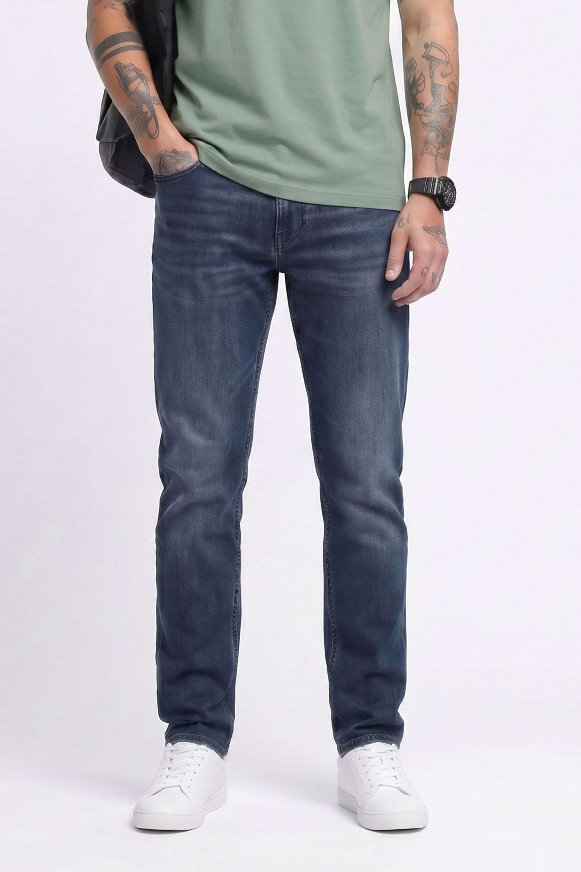 Light-Wash-Cotton-Slim-Fit-Men-s-Jeans
