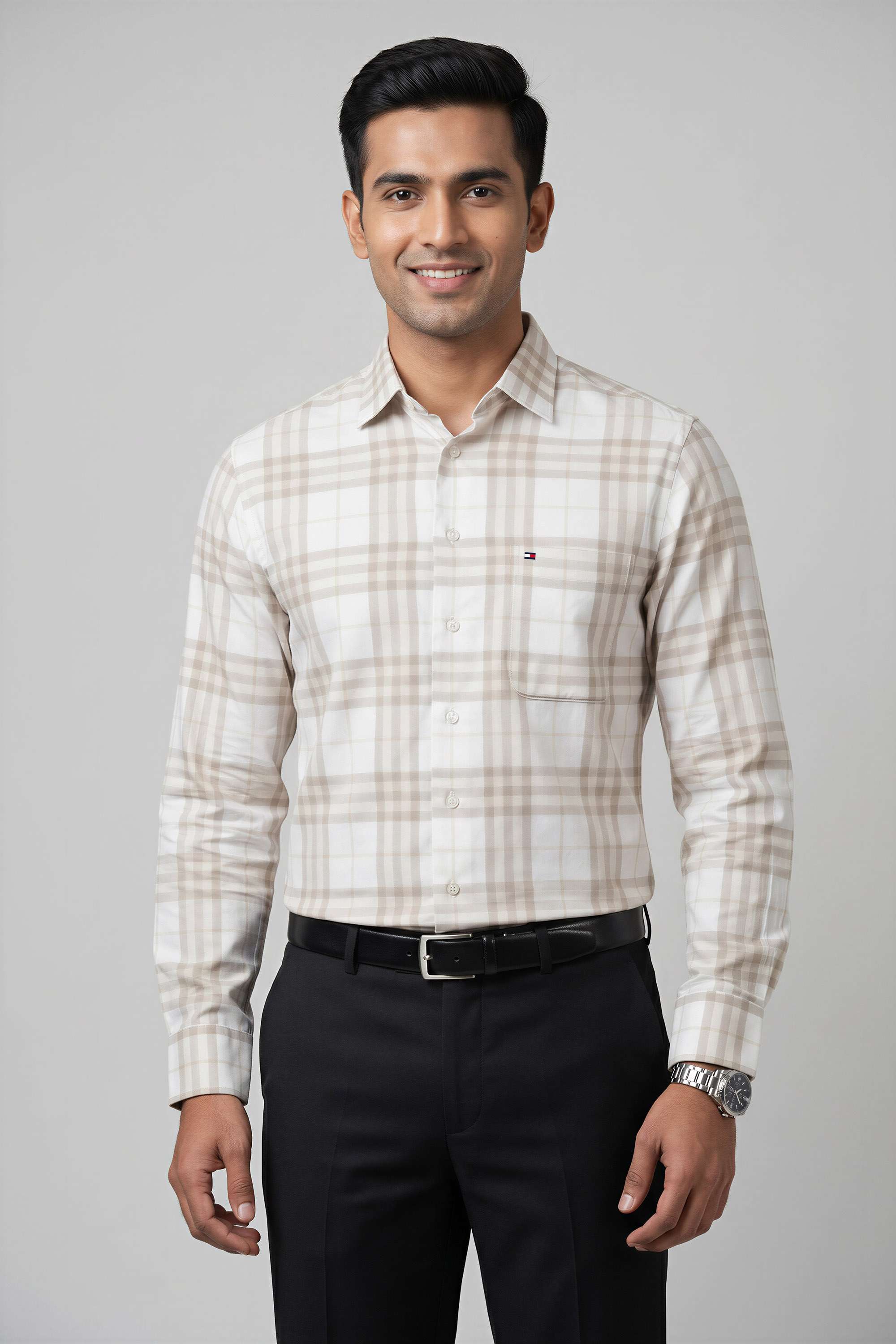 Checks-Cotton-Regular-Fit-Men-s-Formal-Wear-Shirt