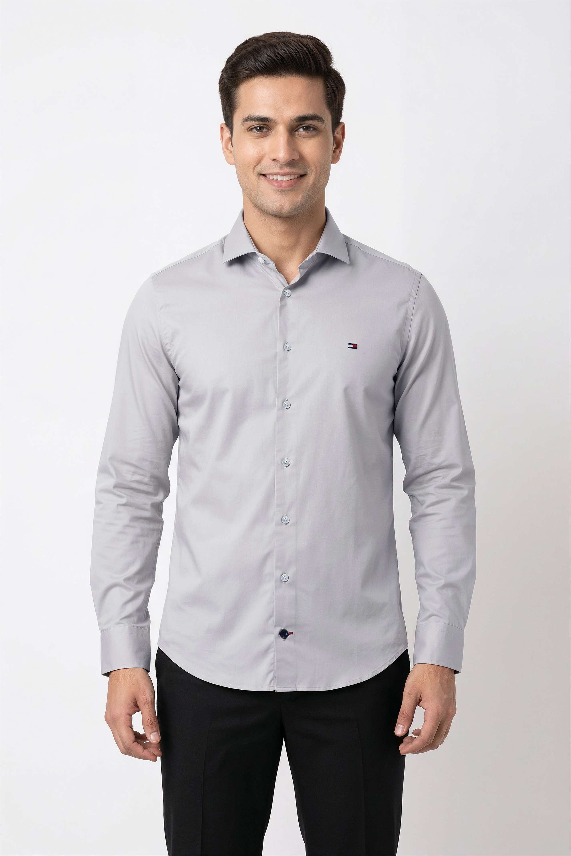 Solid-Cotton-Slim-Fit-Men-s-Casual-Wear-Shirt