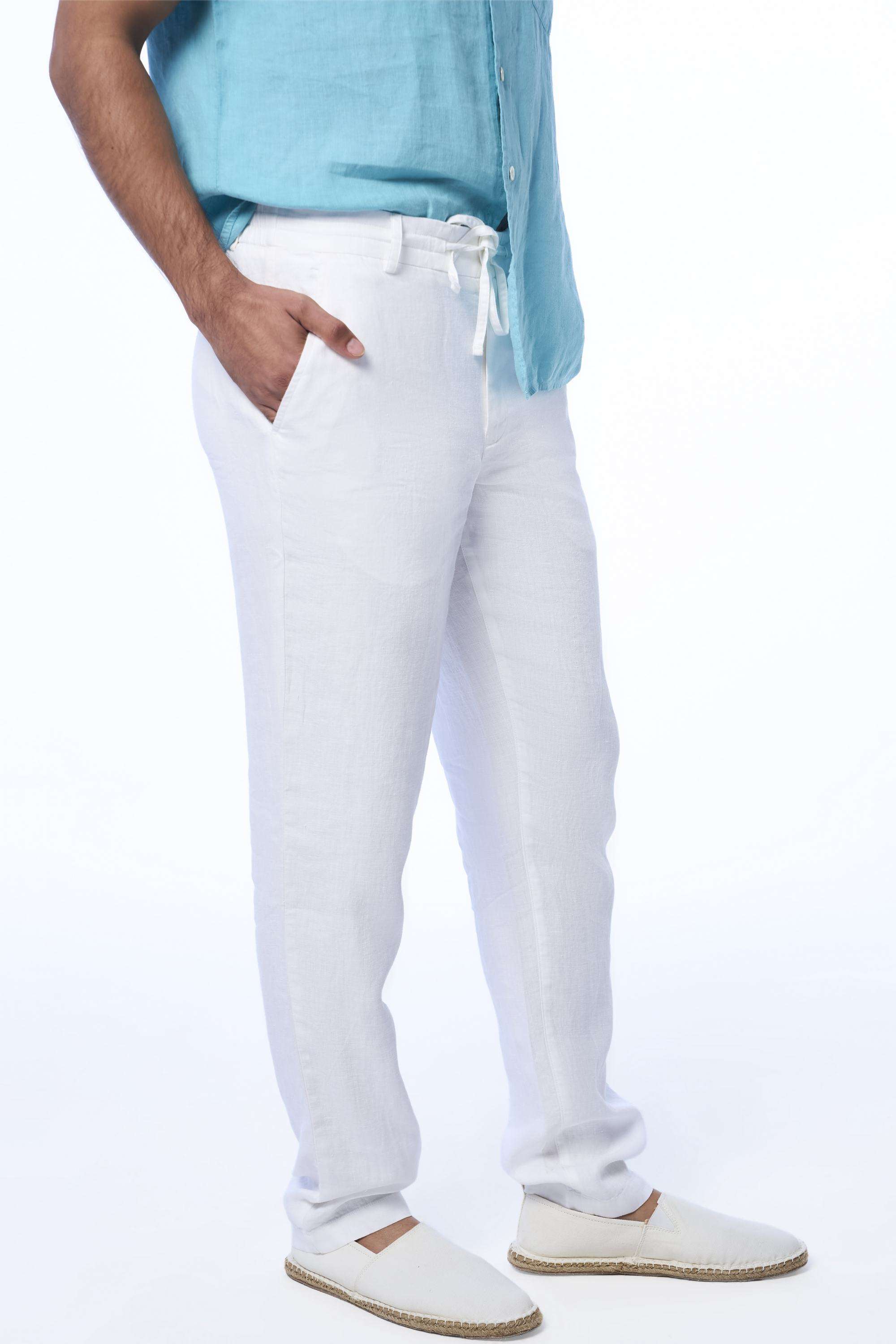 Solid-Linen-Slim-Fit-Men-s-Casual-Trousers