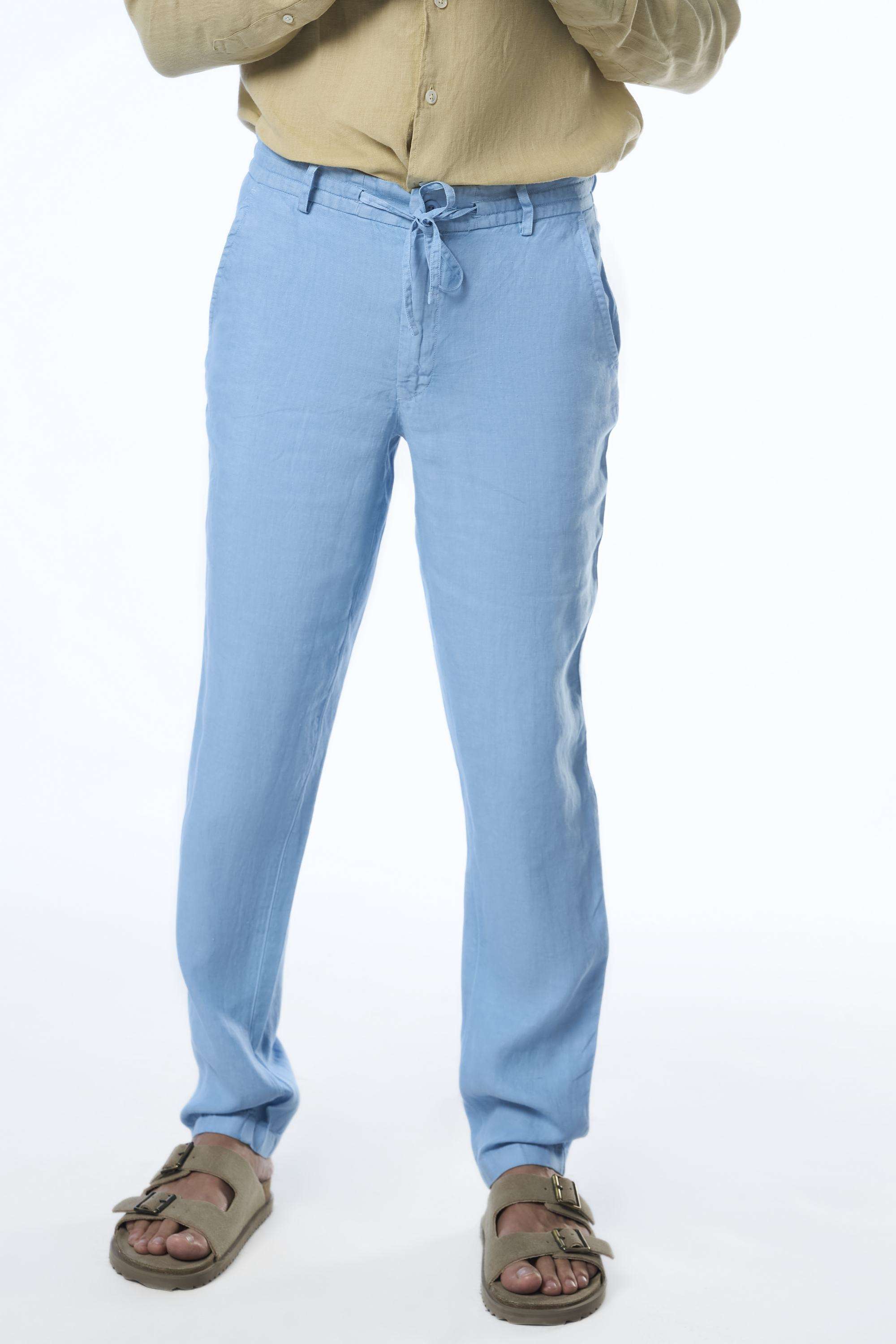 Solid-Linen-Slim-Fit-Men-s-Casual-Trousers
