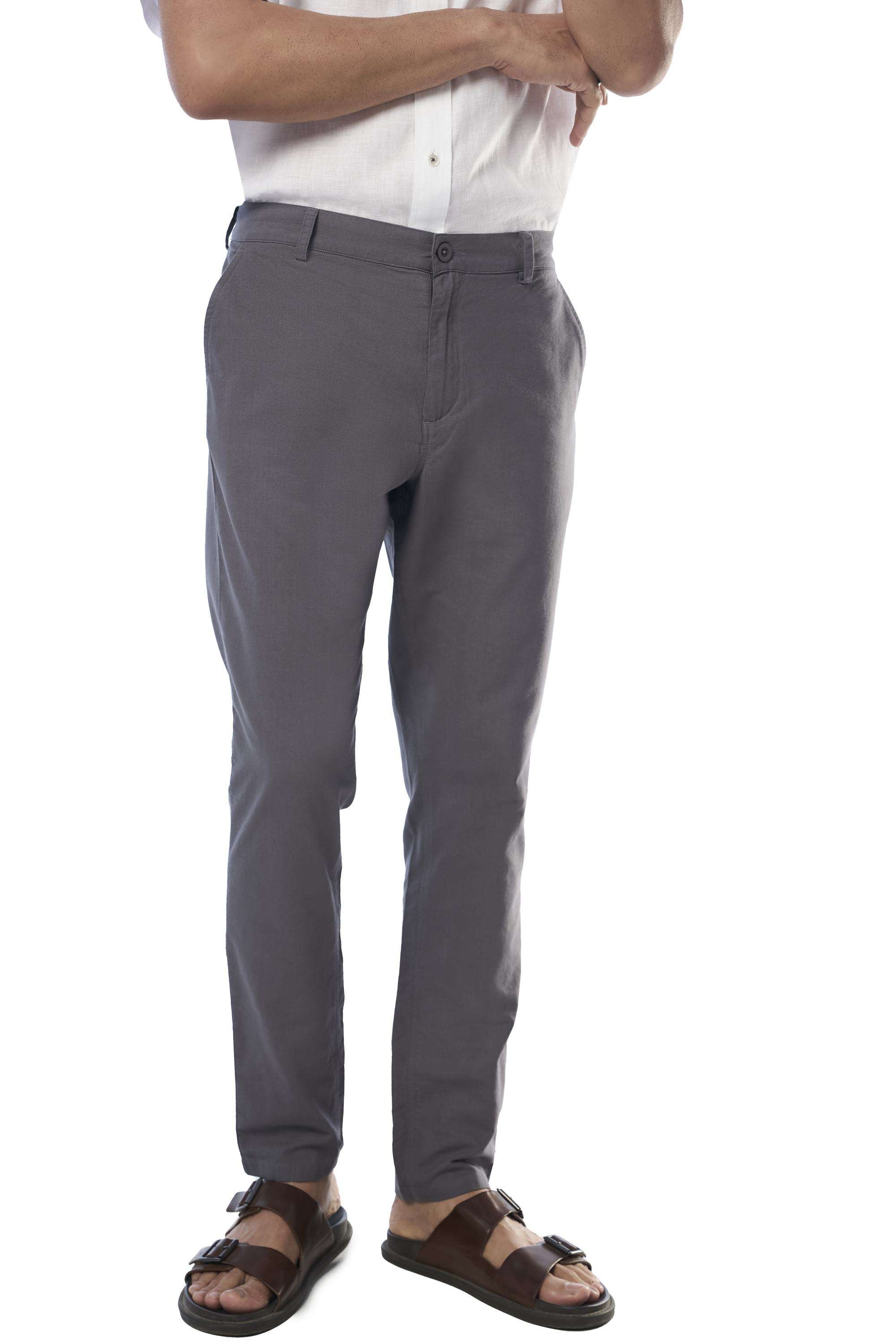 Solid-Khadi-Cotton-Slim-Fit-Men-s-Casual-Trousers