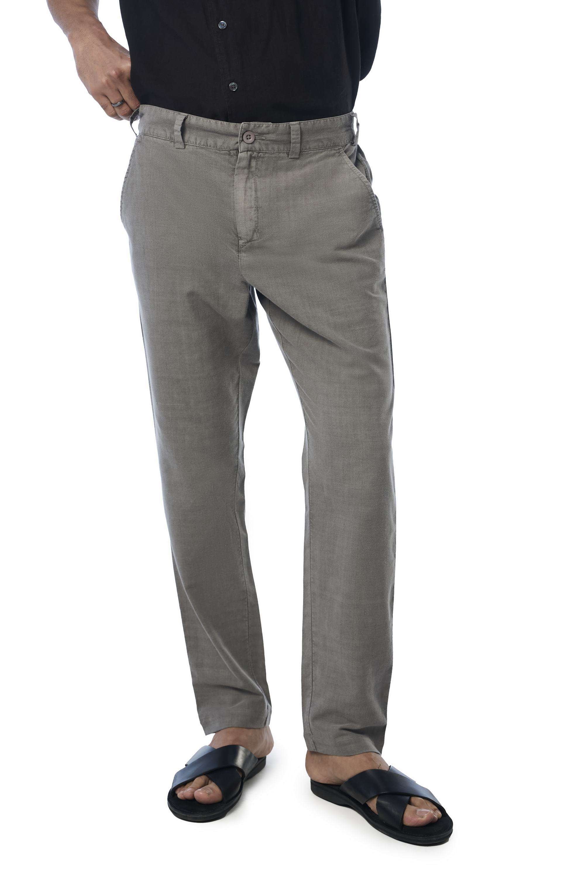 Solid-Khadi-Cotton-Slim-Fit-Men-s-Casual-Trousers