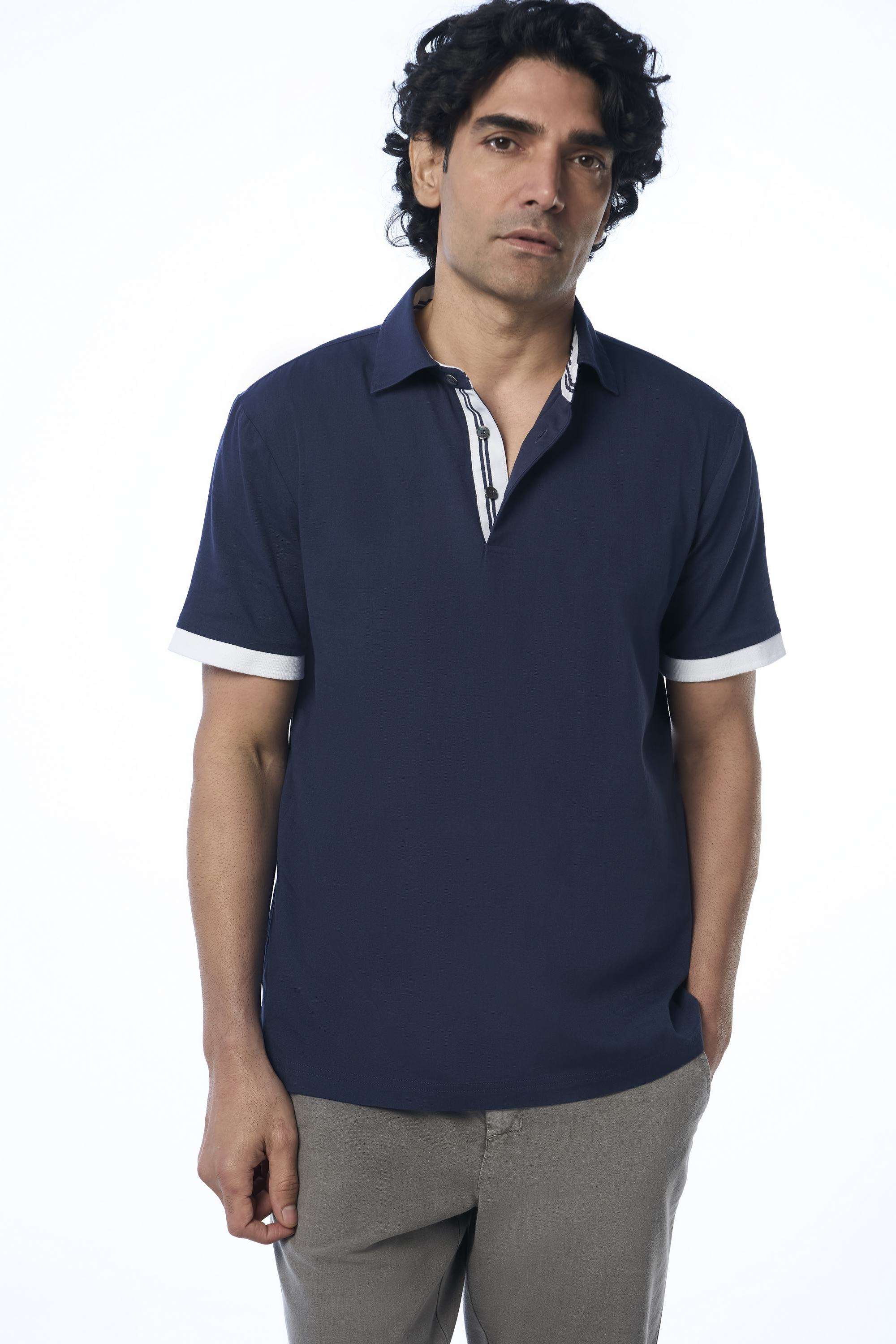 Solid-Khadi-Cotton-Polo-Men-s-T-Shirt