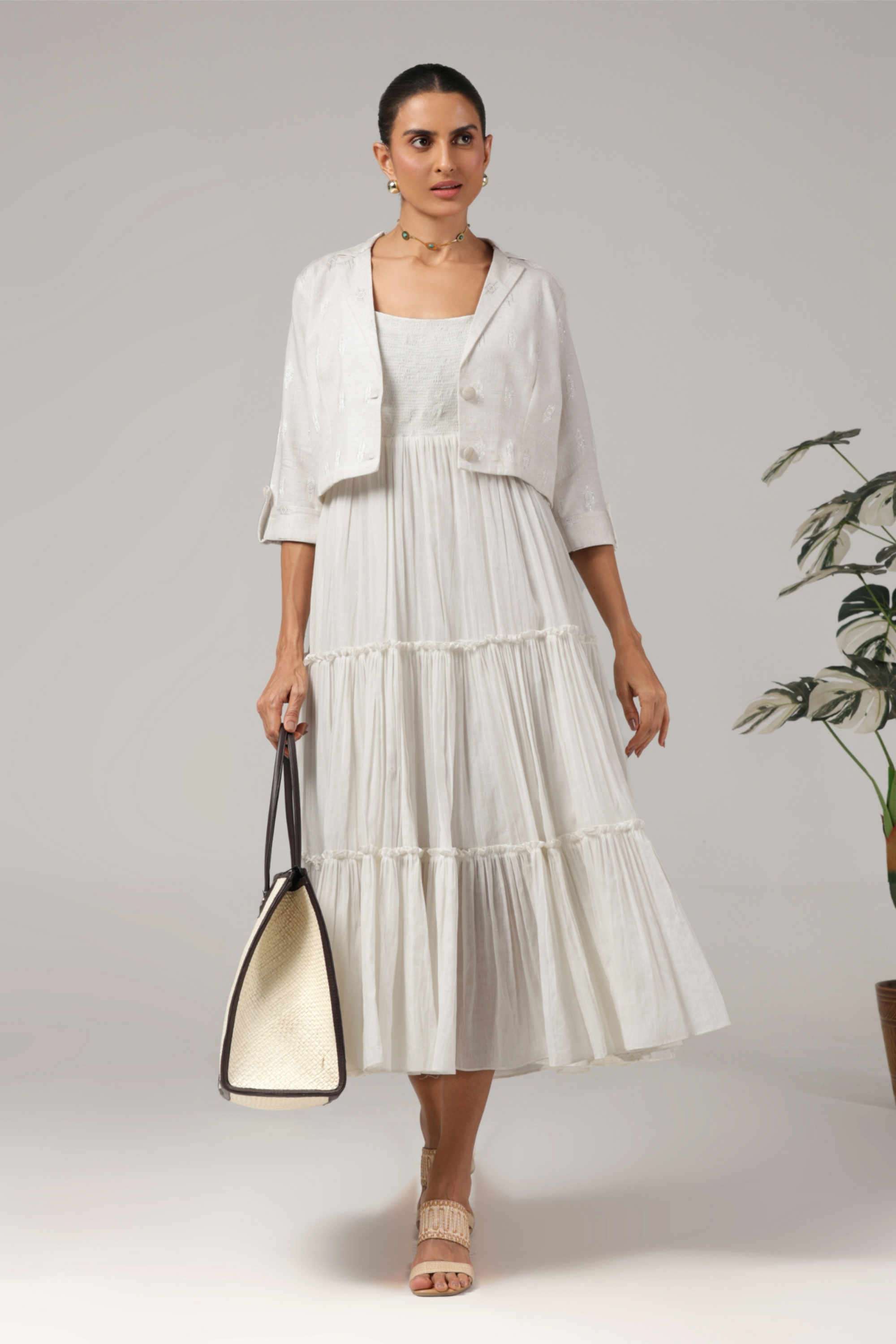 Solid-Dobby-Cotton-Collared-Women-s-Dress