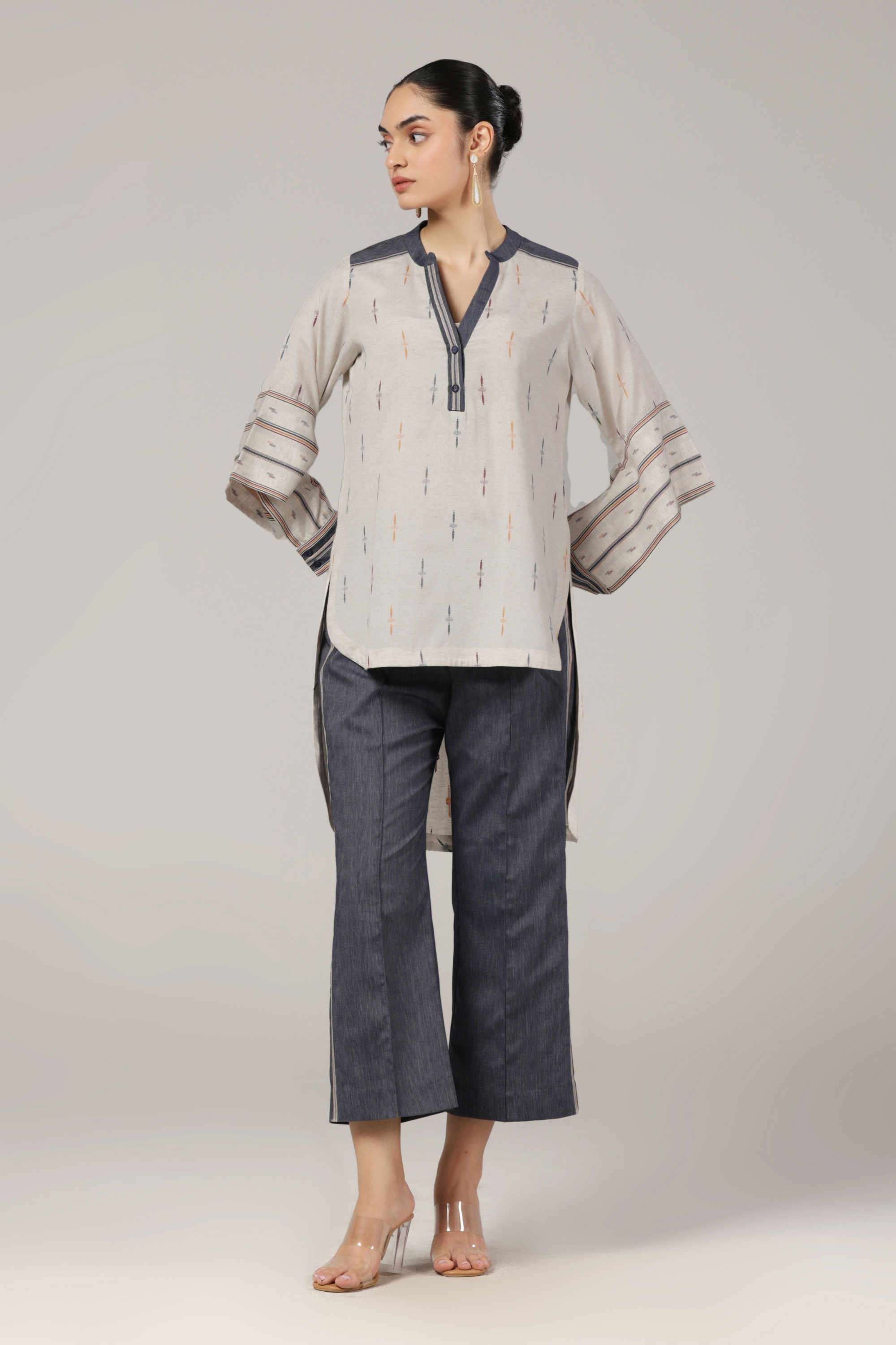 Printed-Cotton-V-Neck-Women-s-Casual-Wear-Co-Ord-Set