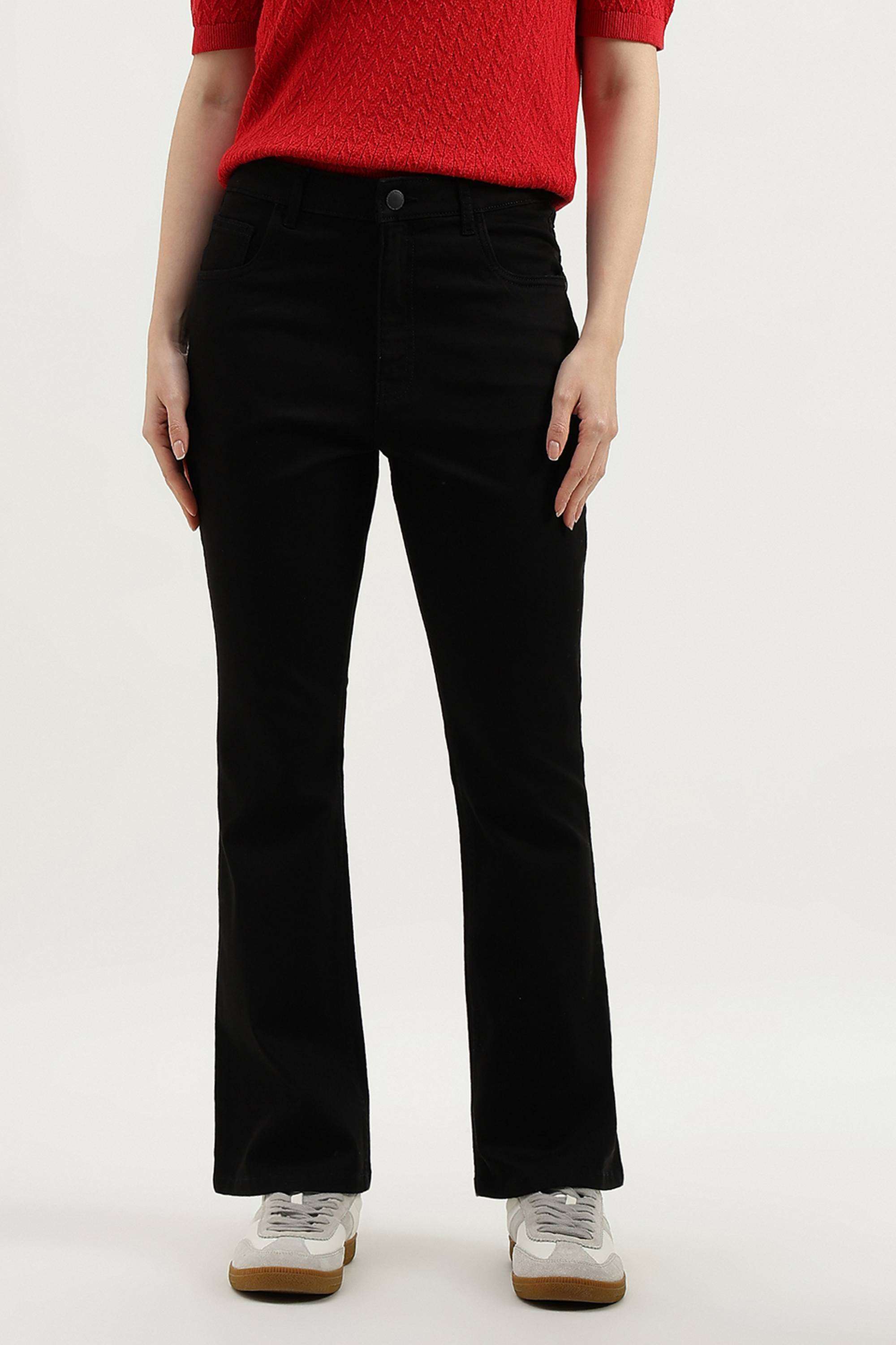 Solid-Bootcut-Fit-Blended-Fabric-Women-s-Casual-Wear-Jeans
