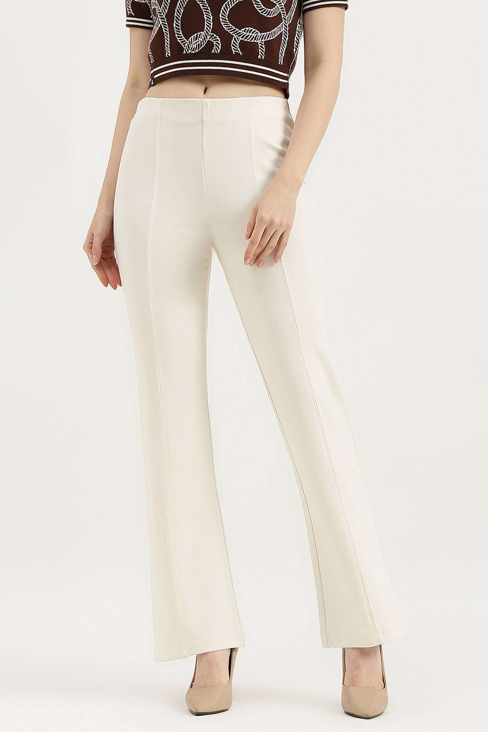 Solid-Blended-Fabric-Women-s-Casual-Wear-Pants