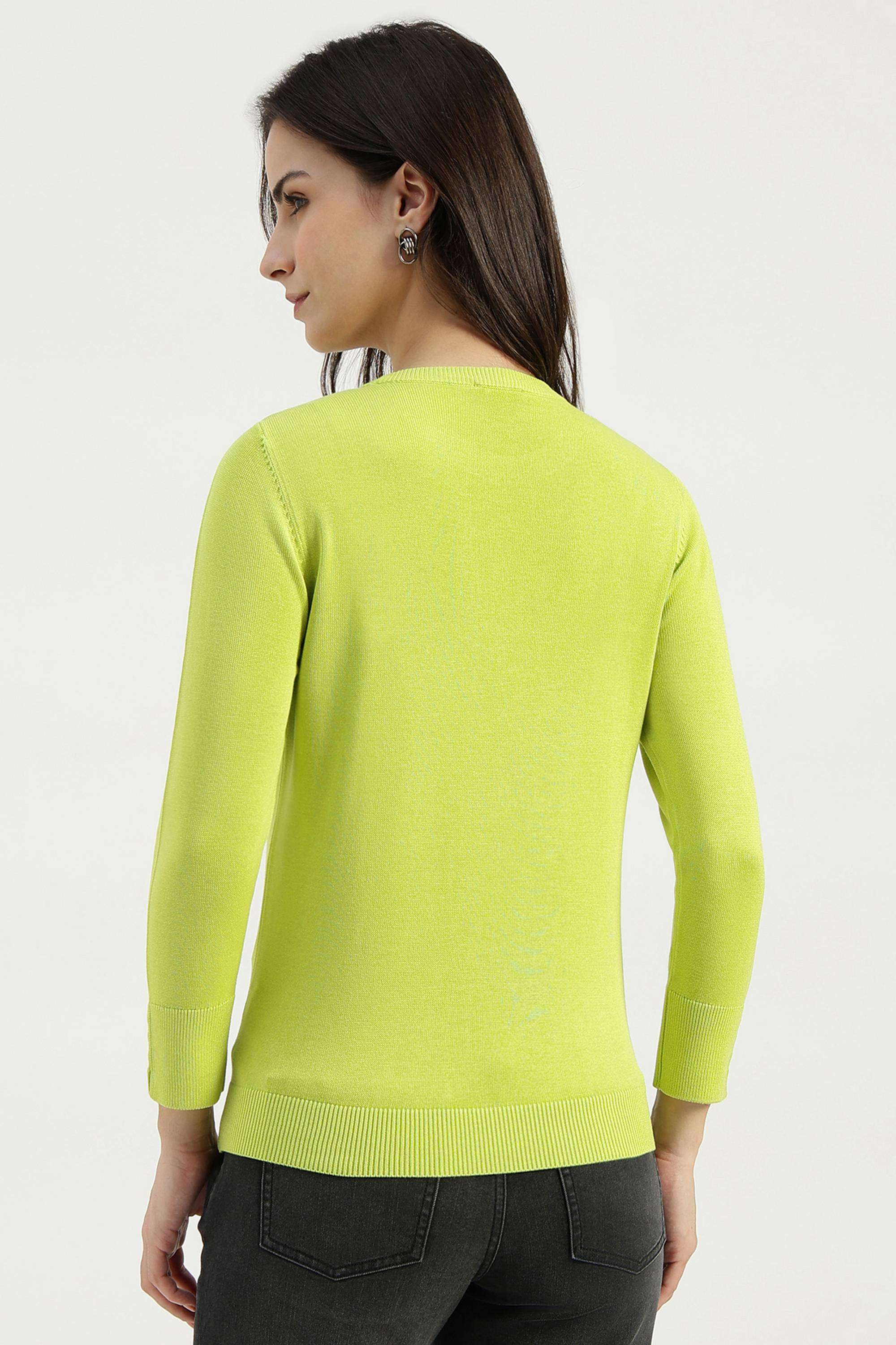 Solid-Blended-Fabric-Round-Neck-Women-s-Top