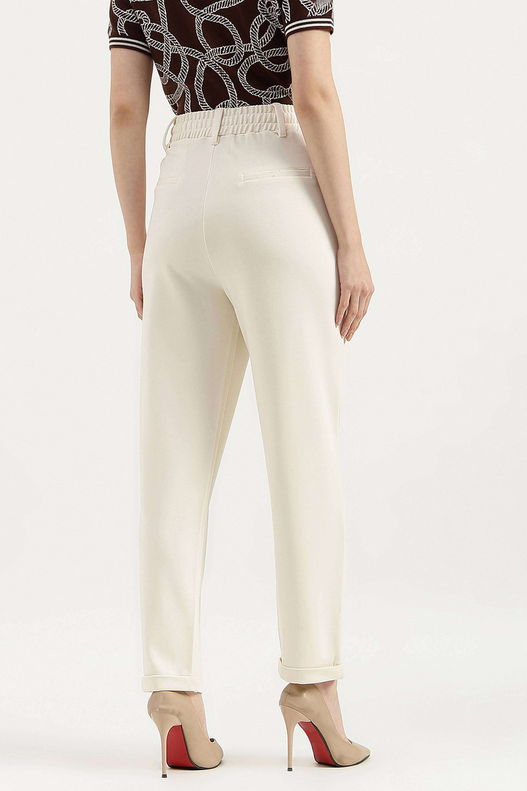 Solid-Blended-Fabric-Women-s-Casual-Wear-Pants