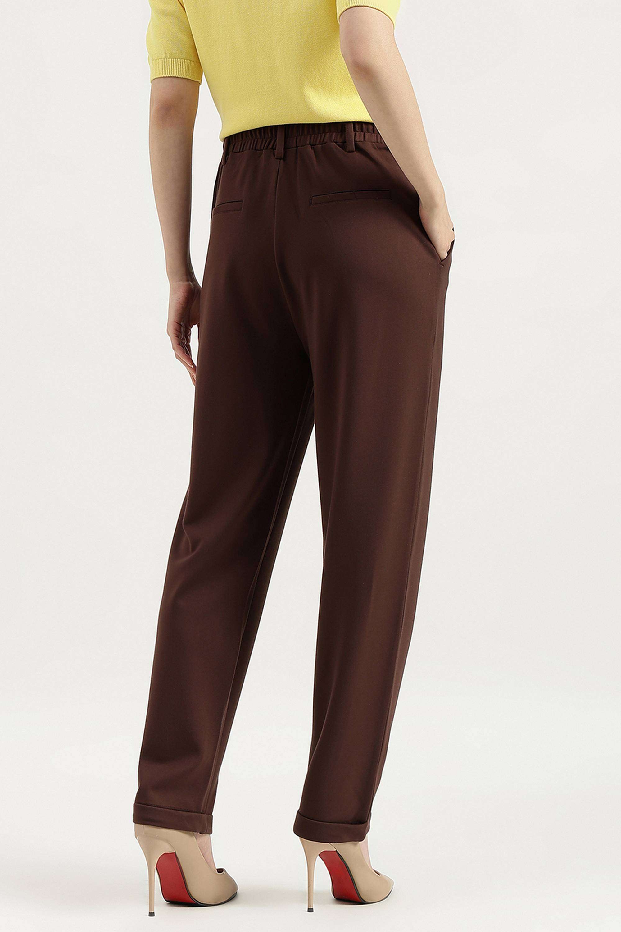 Solid-Blended-Fabric-Women-s-Casual-Wear-Pants