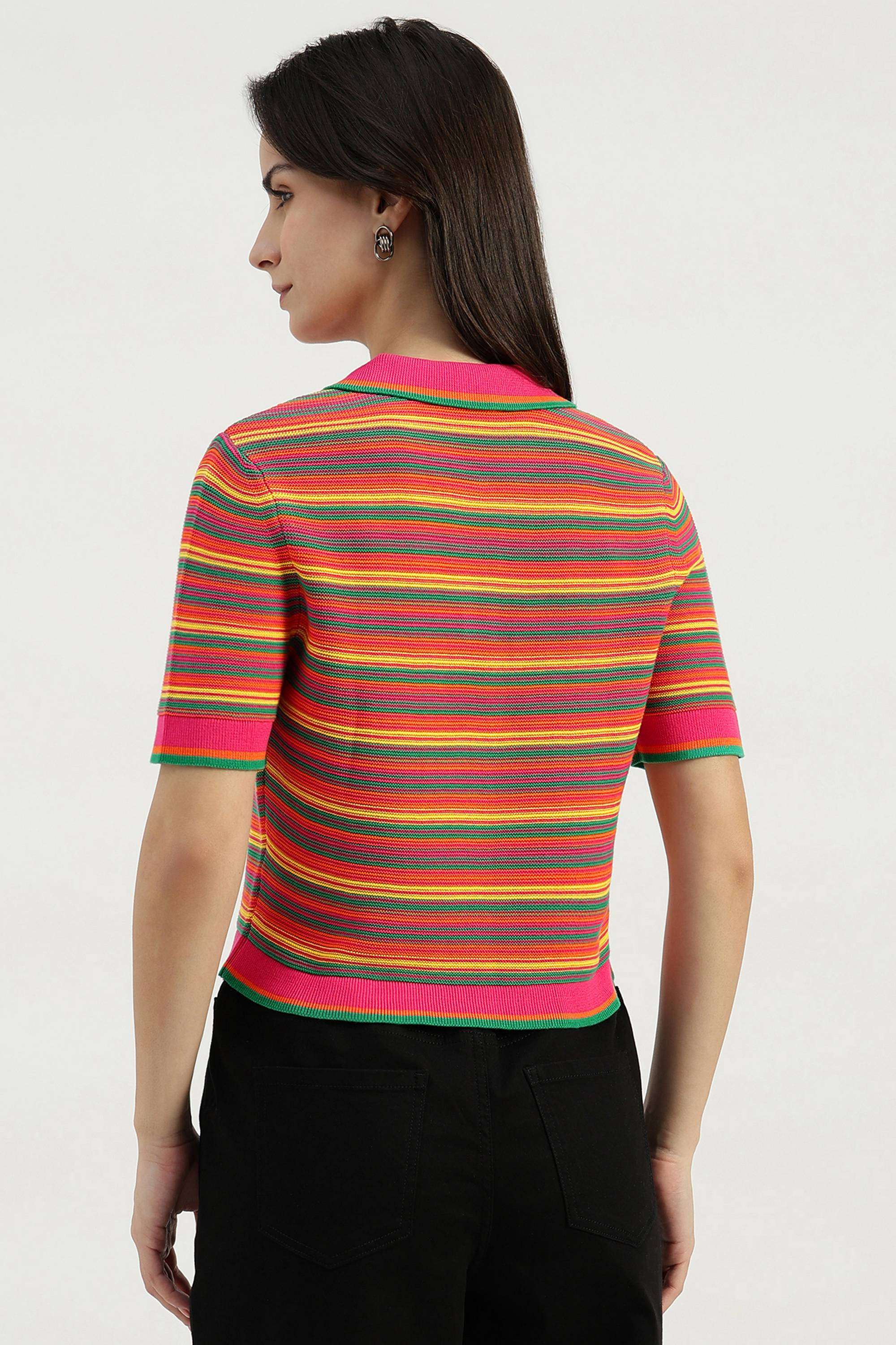 Stripes-Cotton-Round-Neck-Women-s-Top