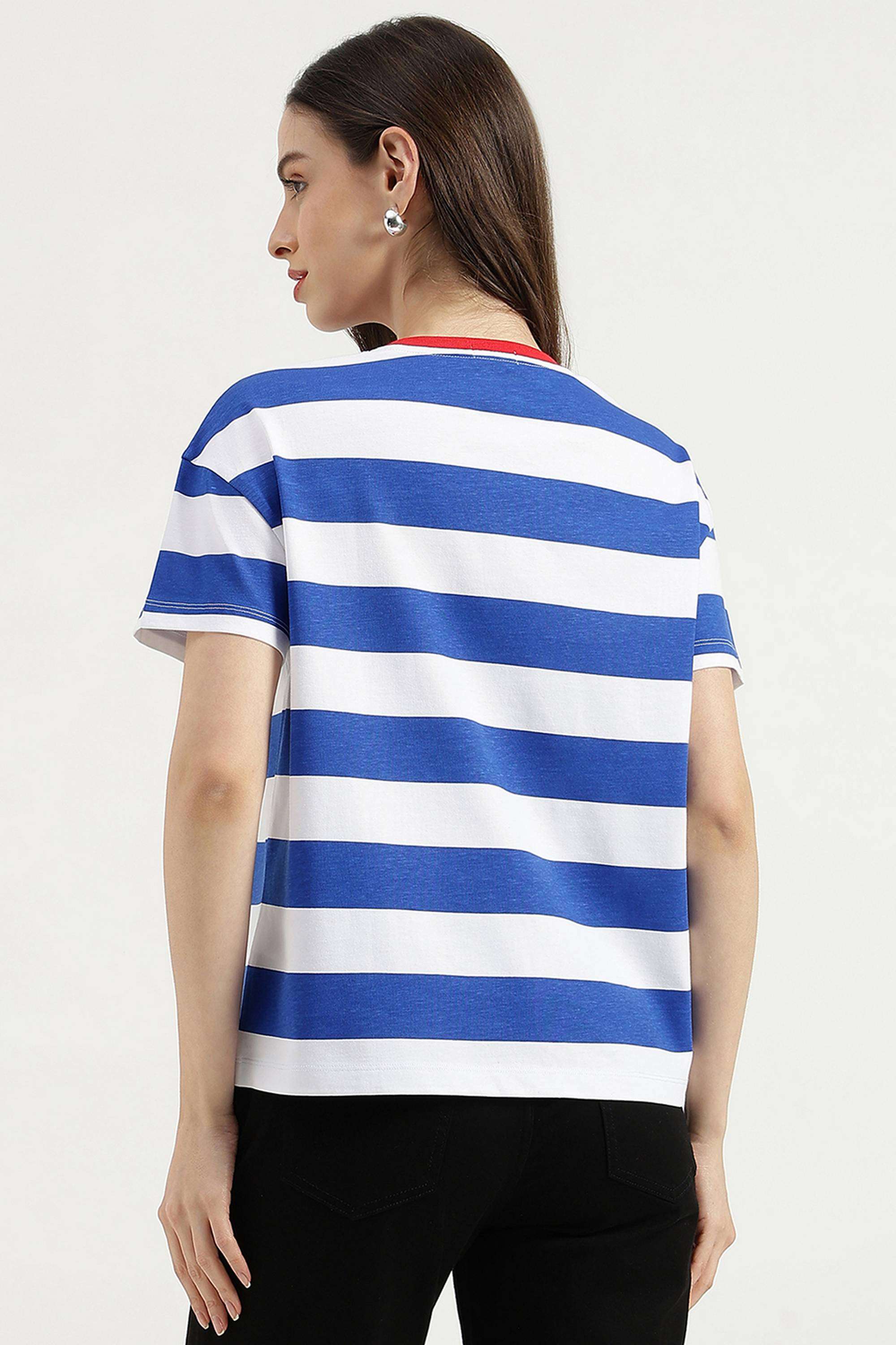 Stripes-Cotton-Round-Neck-Women-s-Top