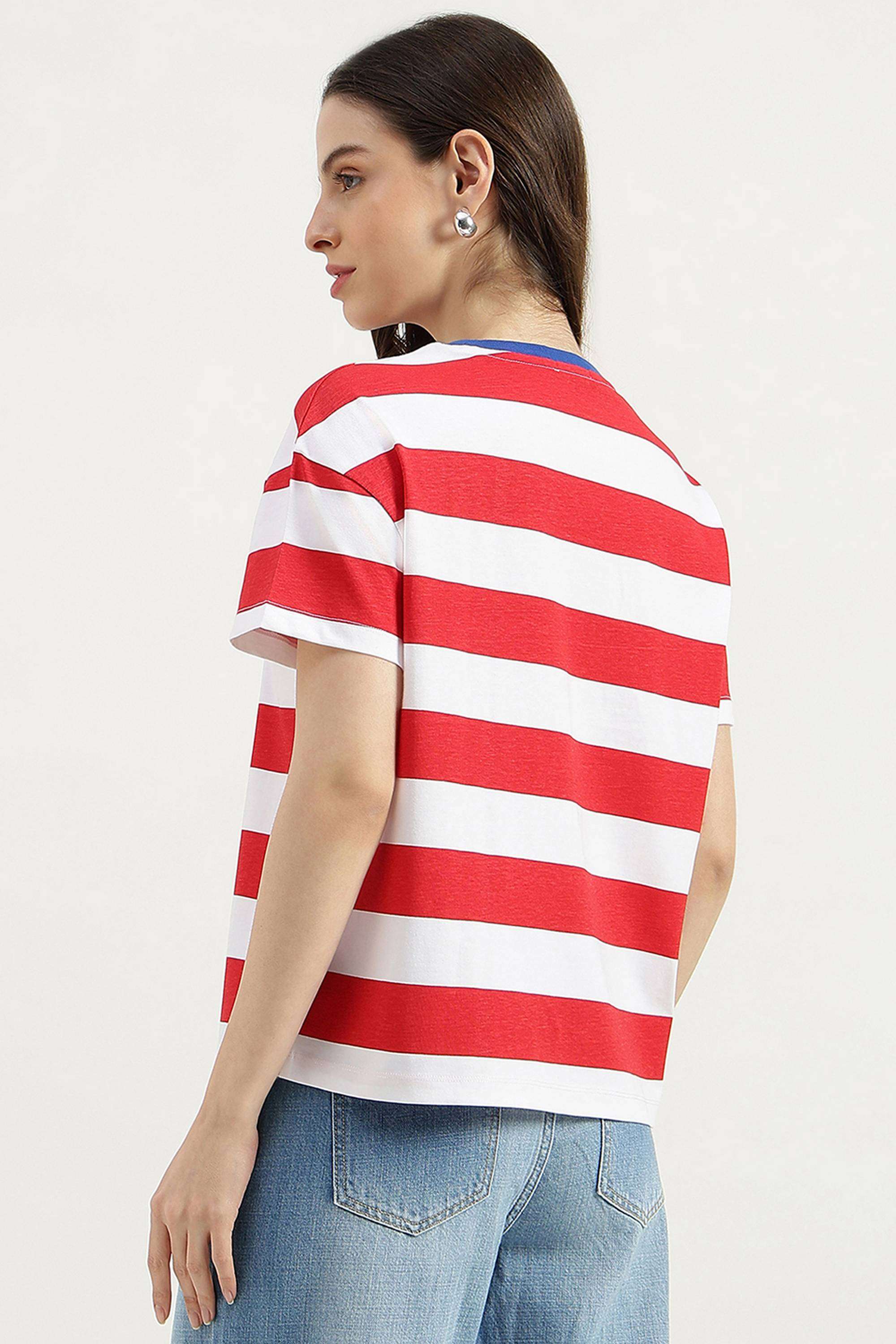 Stripes-Cotton-Round-Neck-Women-s-Top
