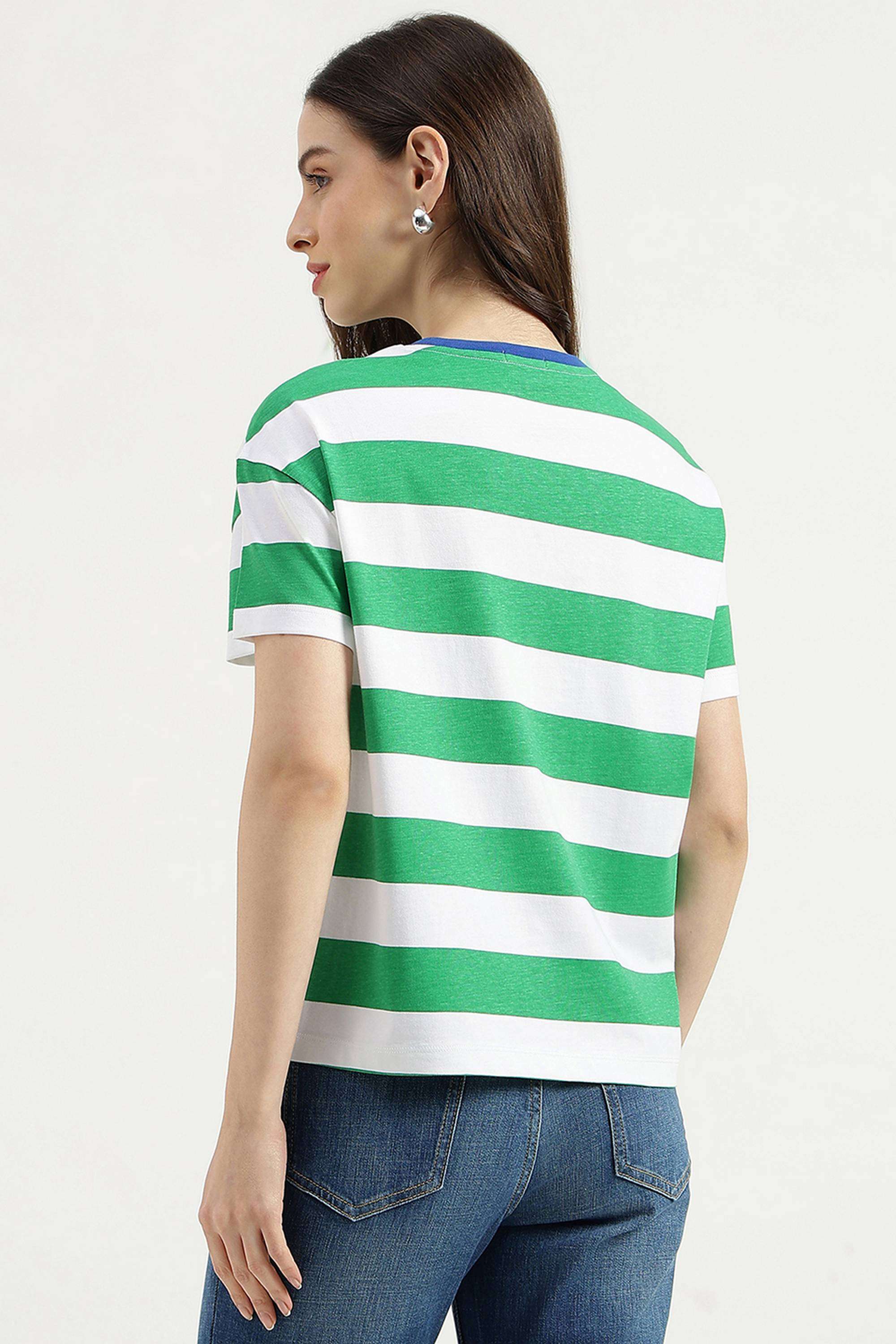 Stripes-Cotton-Round-Neck-Women-s-Top