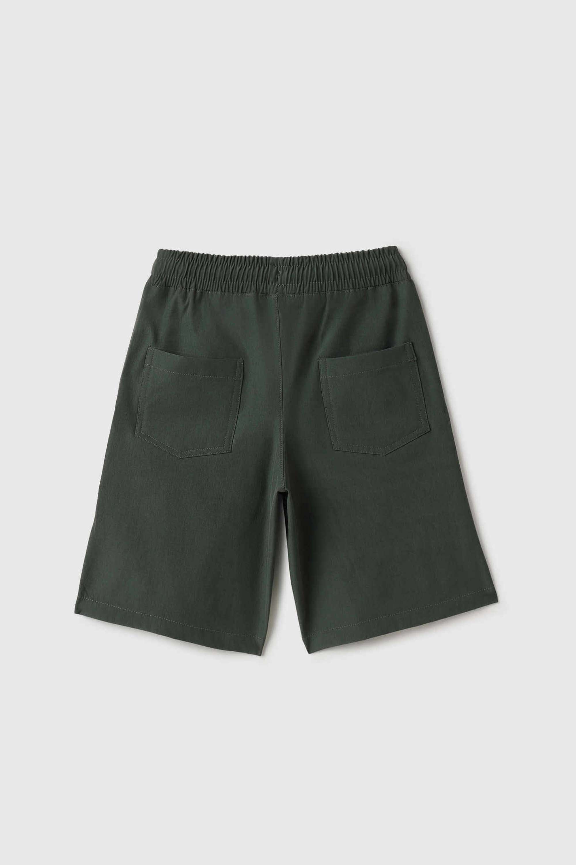 Solid-Polyester-Relaxed-Fit-Boys-Shorts