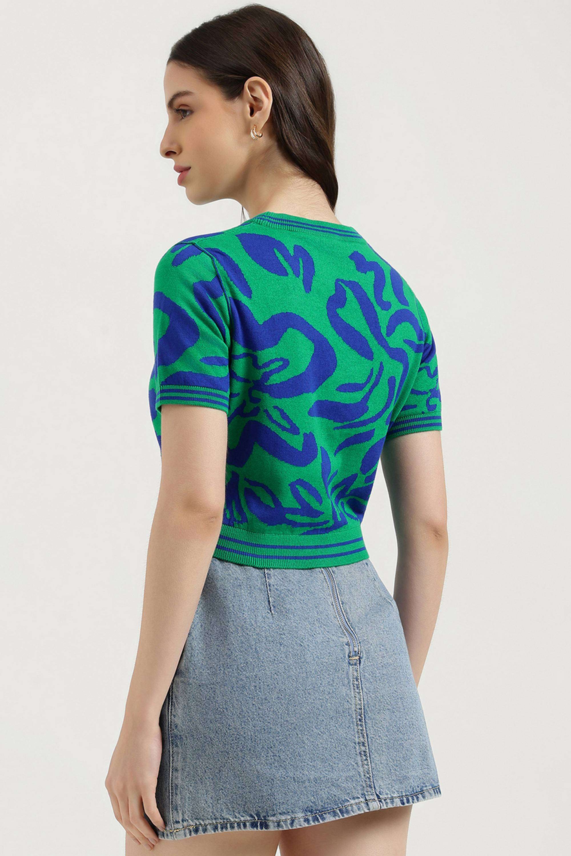 Printed-Cotton-Round-Neck-Women-s-Top