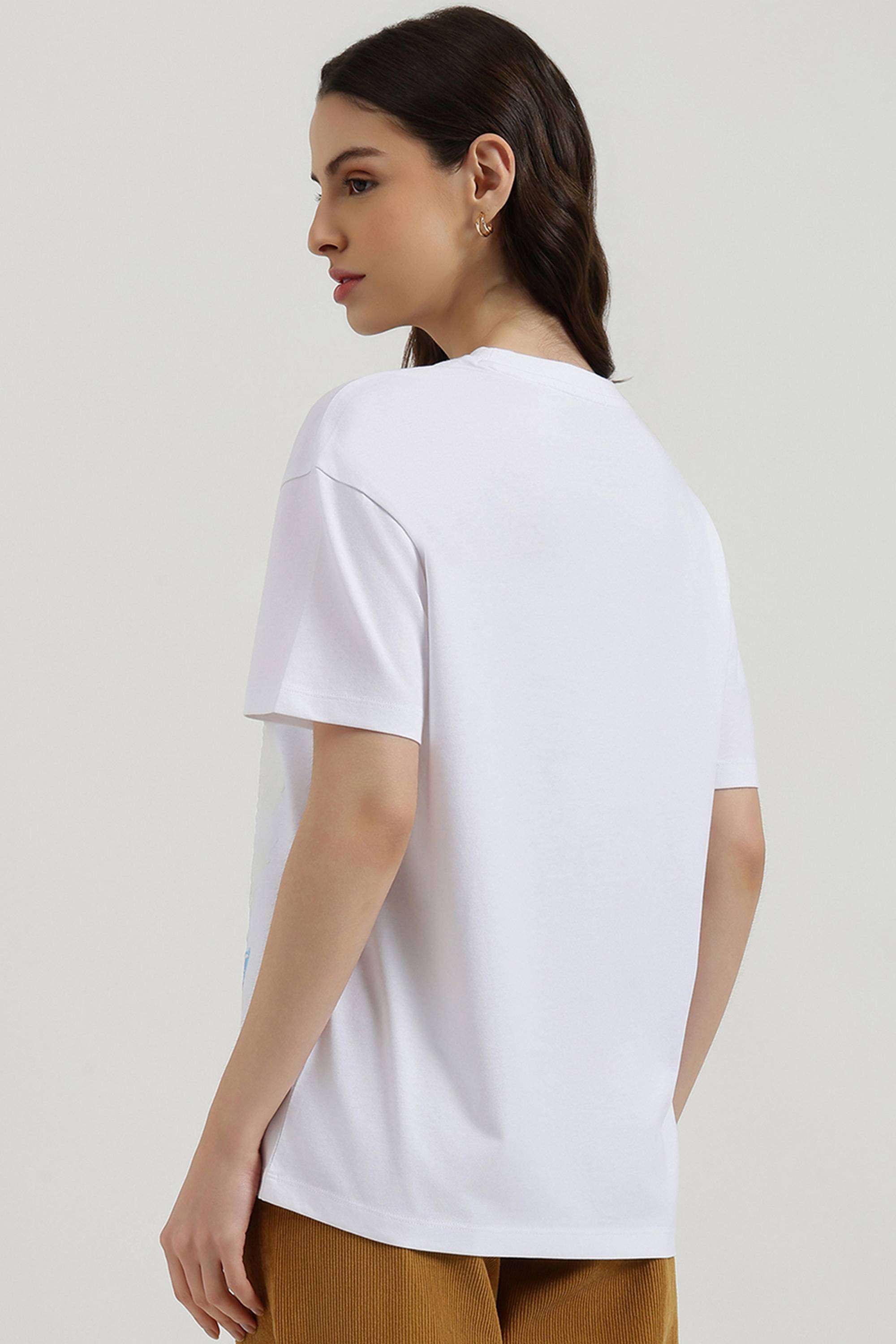 Solid-Cotton-Round-Neck-Women-s-Top