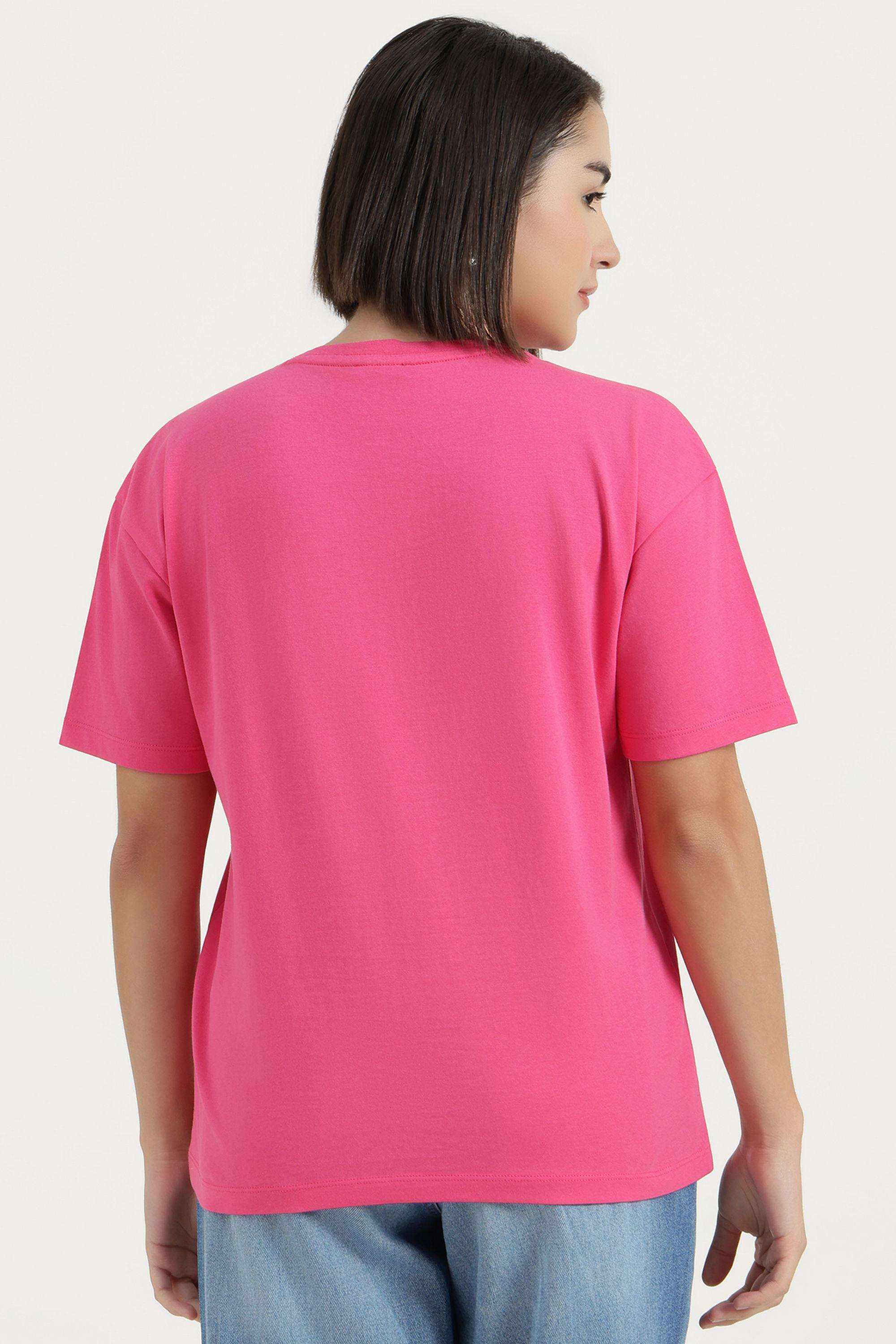 Solid-Cotton-Round-Neck-Women-s-Top
