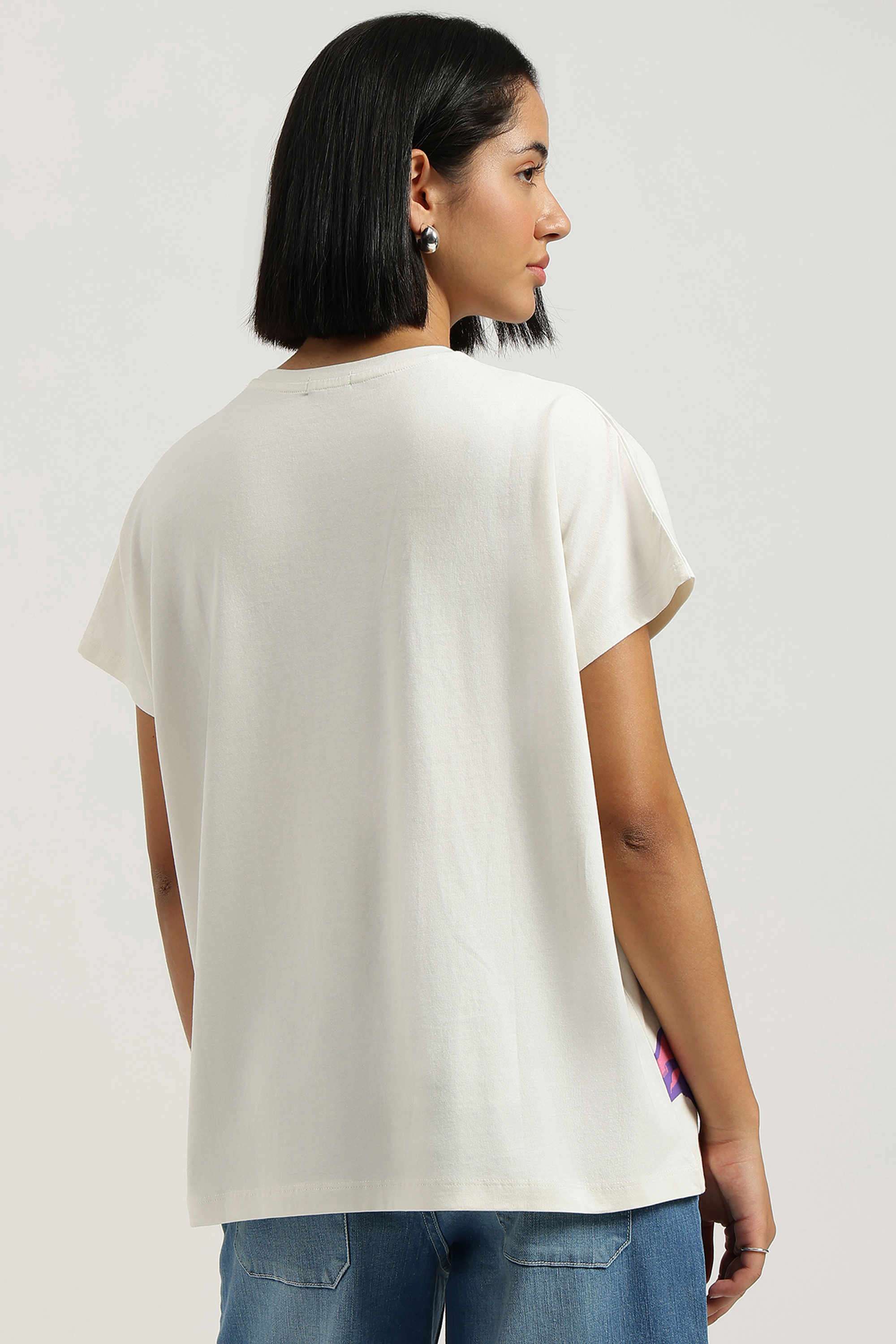 Solid-Cotton-Round-Neck-Women-s-Top