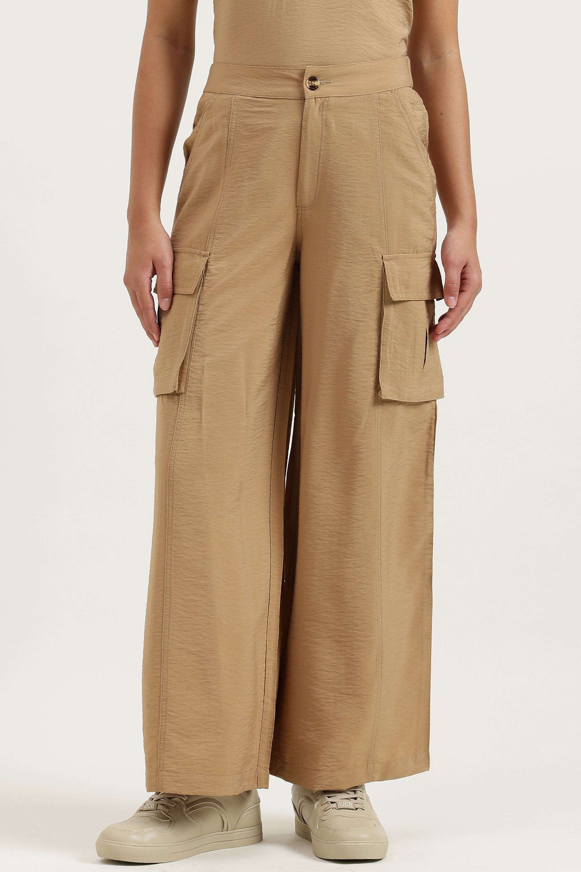 Blended-Fabric-Straight-Fit-Women-s-Trousers