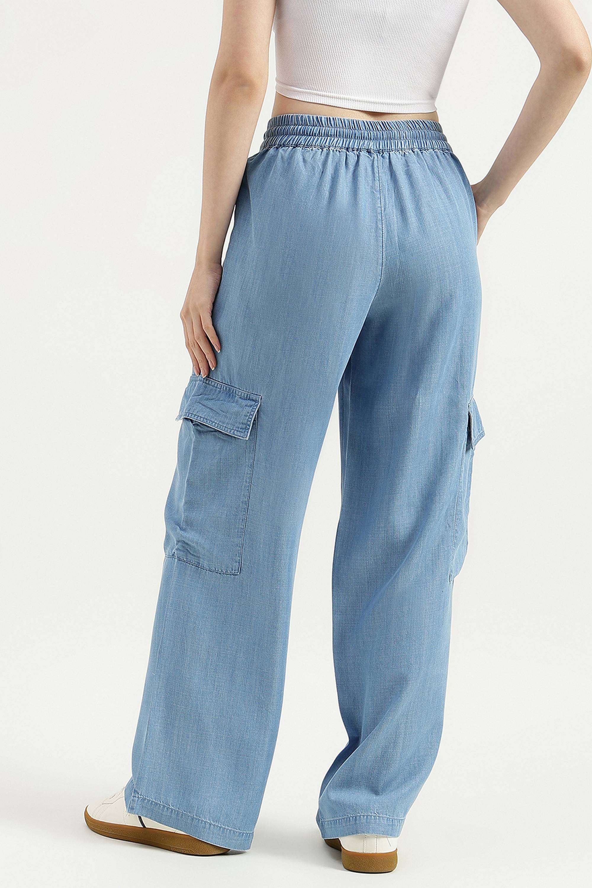 Solid-Relaxed-Fit-Blended-Fabric-Women-s-Casual-Wear-Jeans