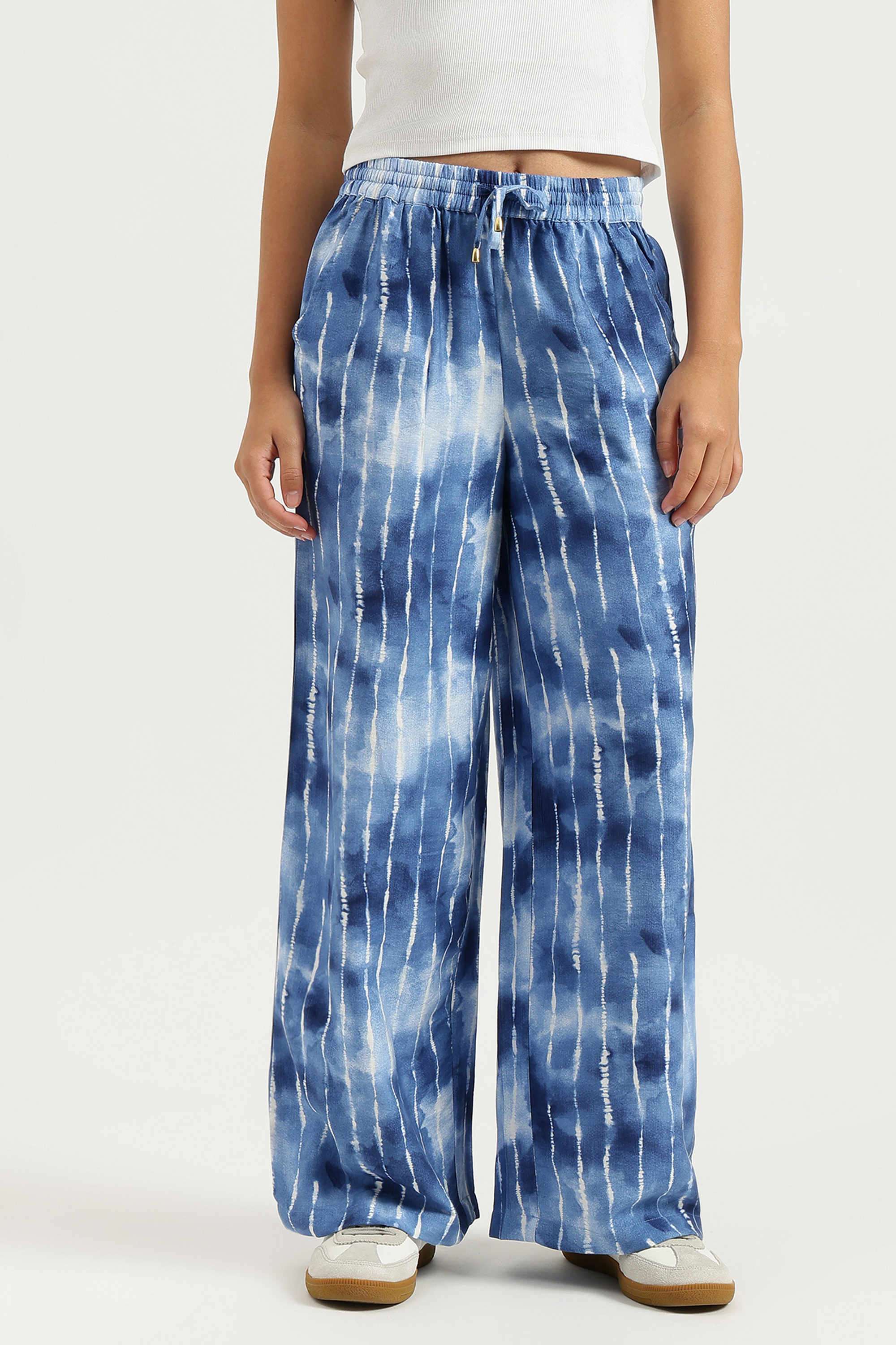 united colors of benetton Printed Blended Fabric Straight Fit Women's Trousers-picture-11