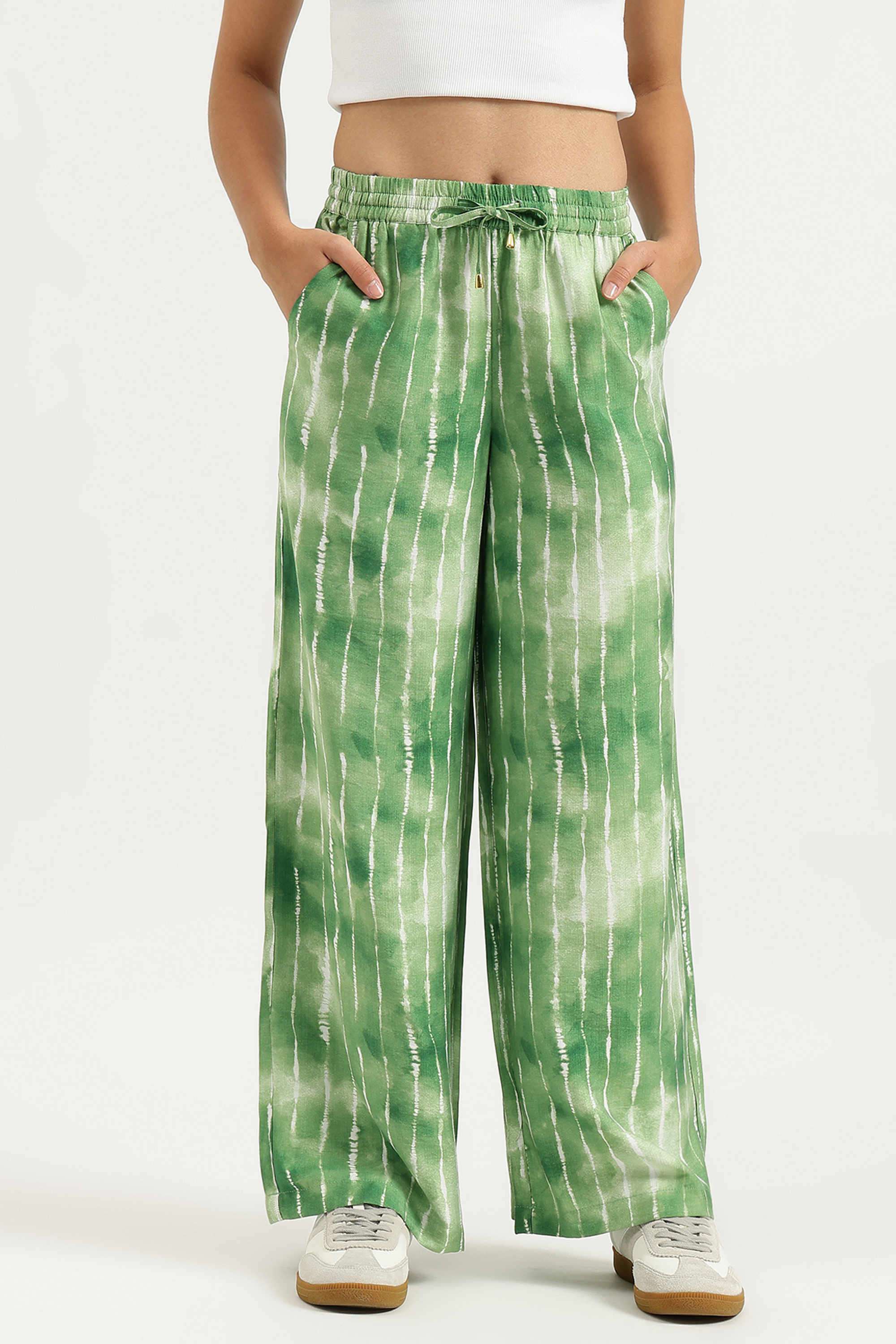 united colors of benetton Printed Blended Fabric Straight Fit Women's Trousers-picture-36